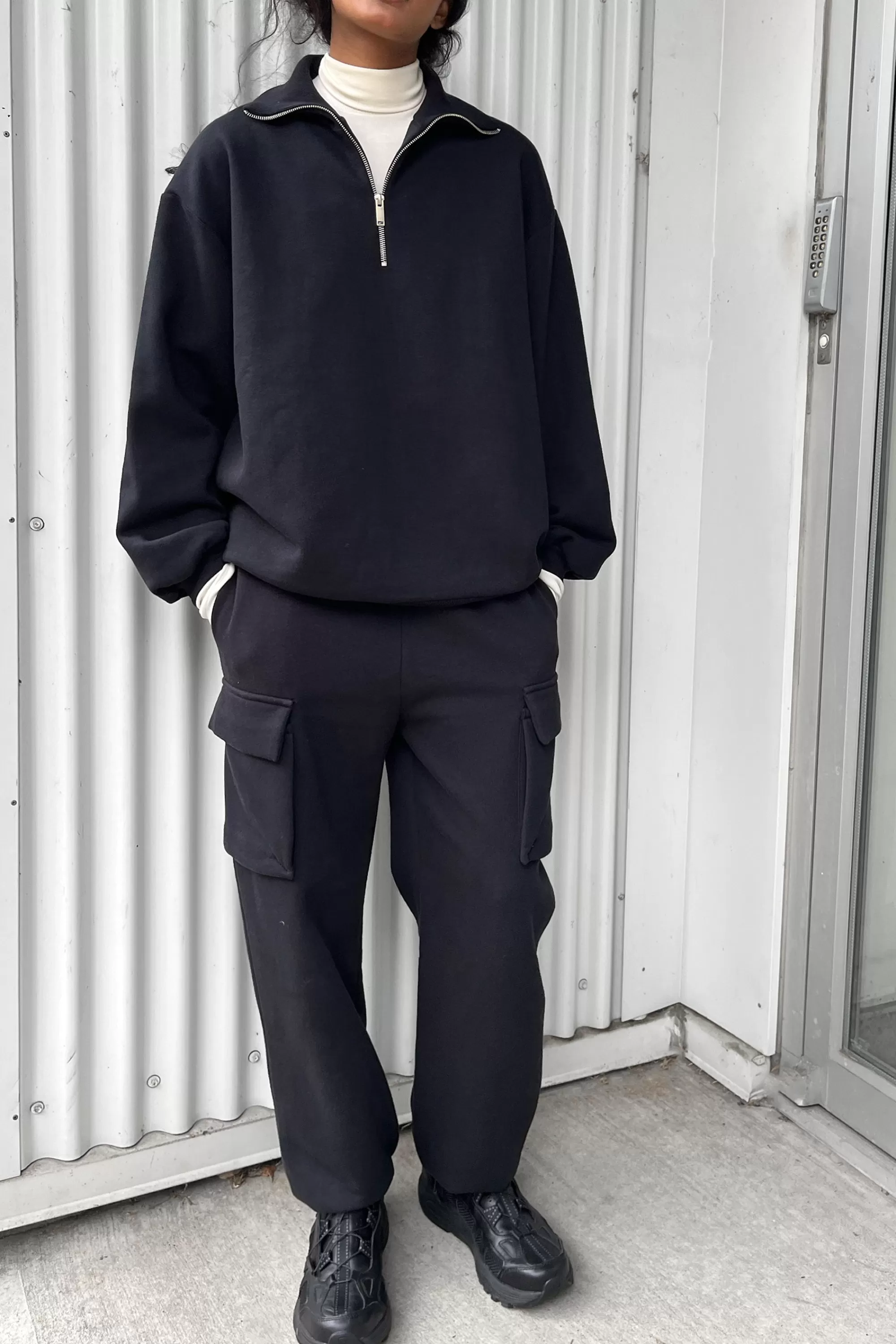 OAK + FORT QUARTER ZIP SWEATSHIRT | Women Tops