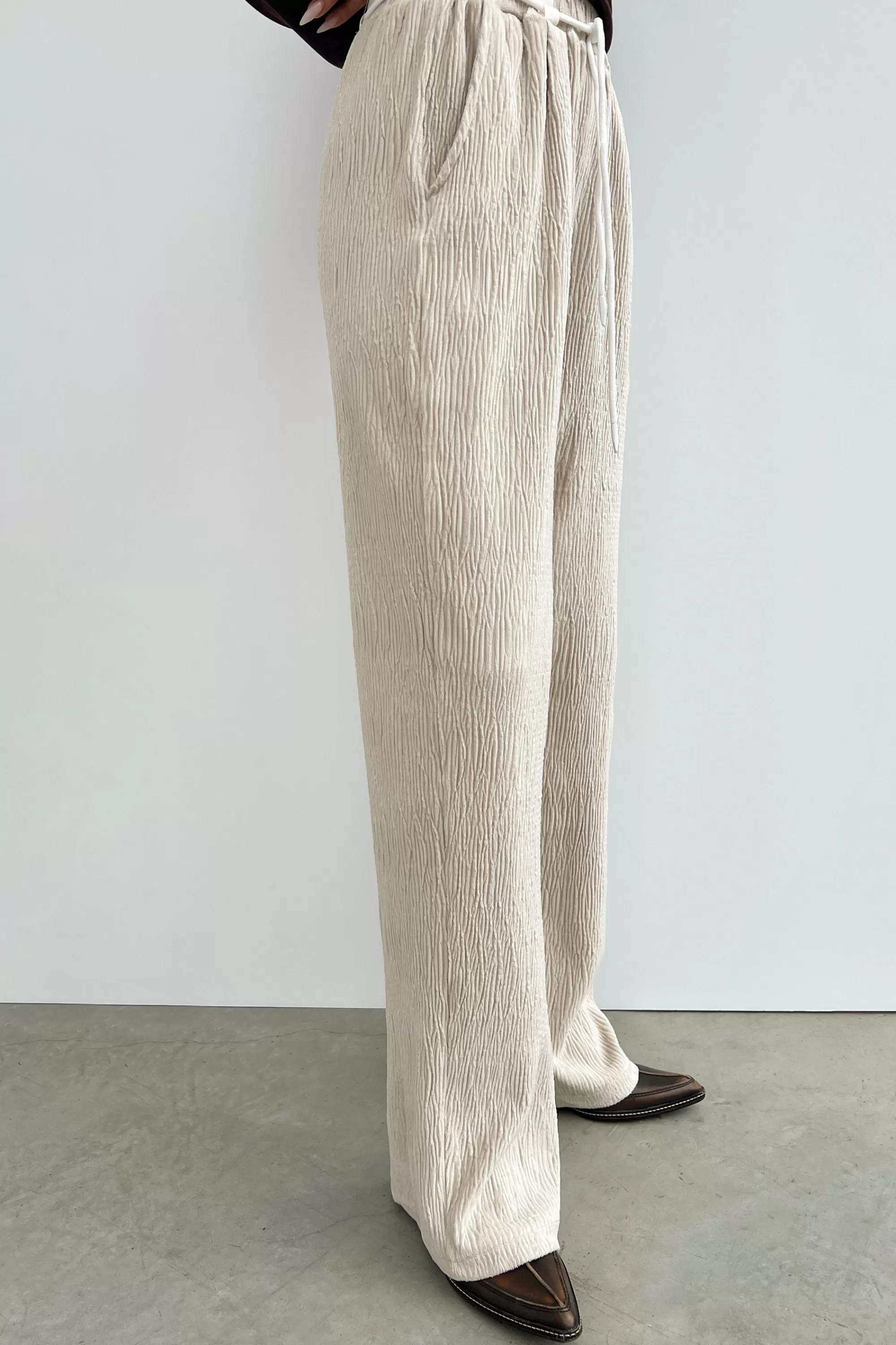 OAK + FORT RIBBED STRAIGHT LEG PANTS | Women Pants