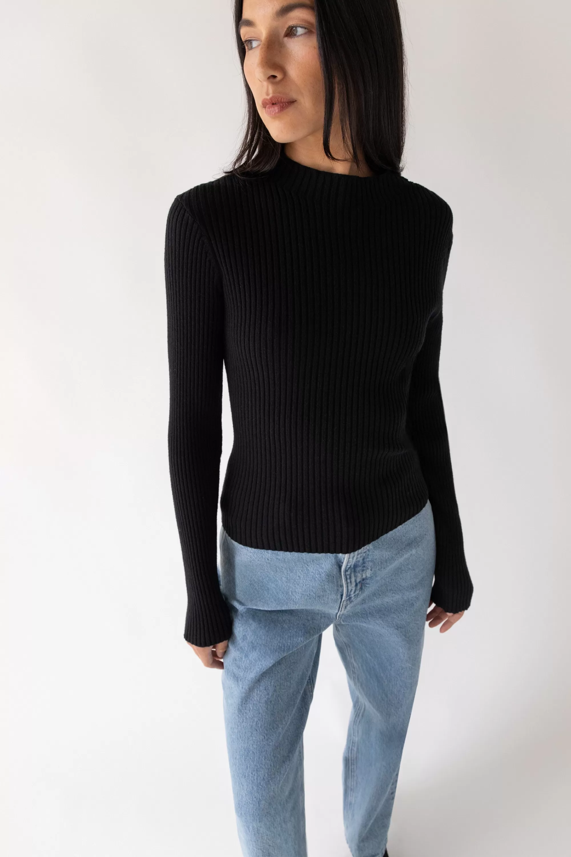 OAK + FORT RIBBED SWEATER WITH TIE-BACK DESIGN | Women Sweaters & Cardigans
