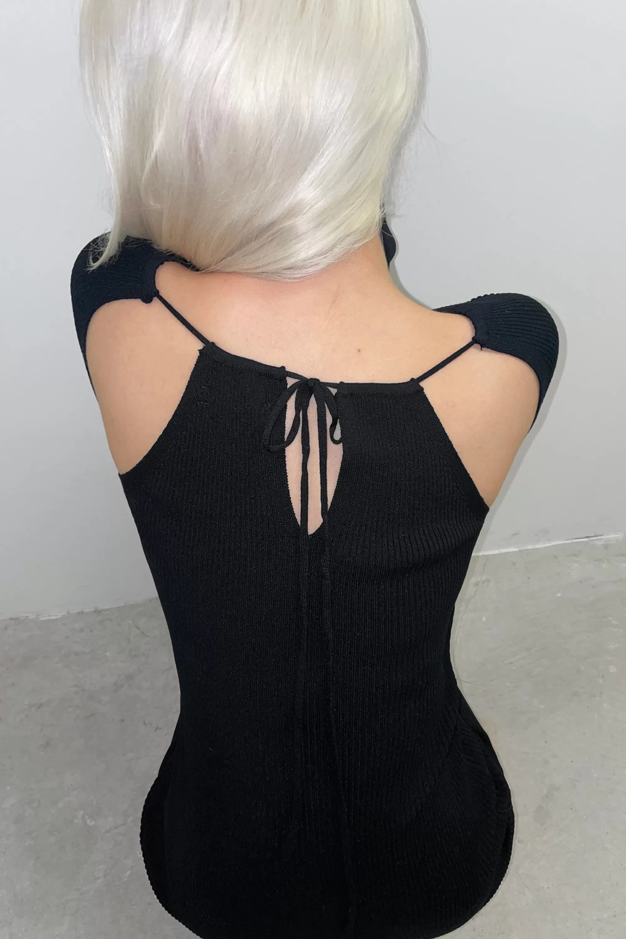 OAK + FORT RIB-KNIT MINI DRESS WITH CUTOUTS | Women Dresses