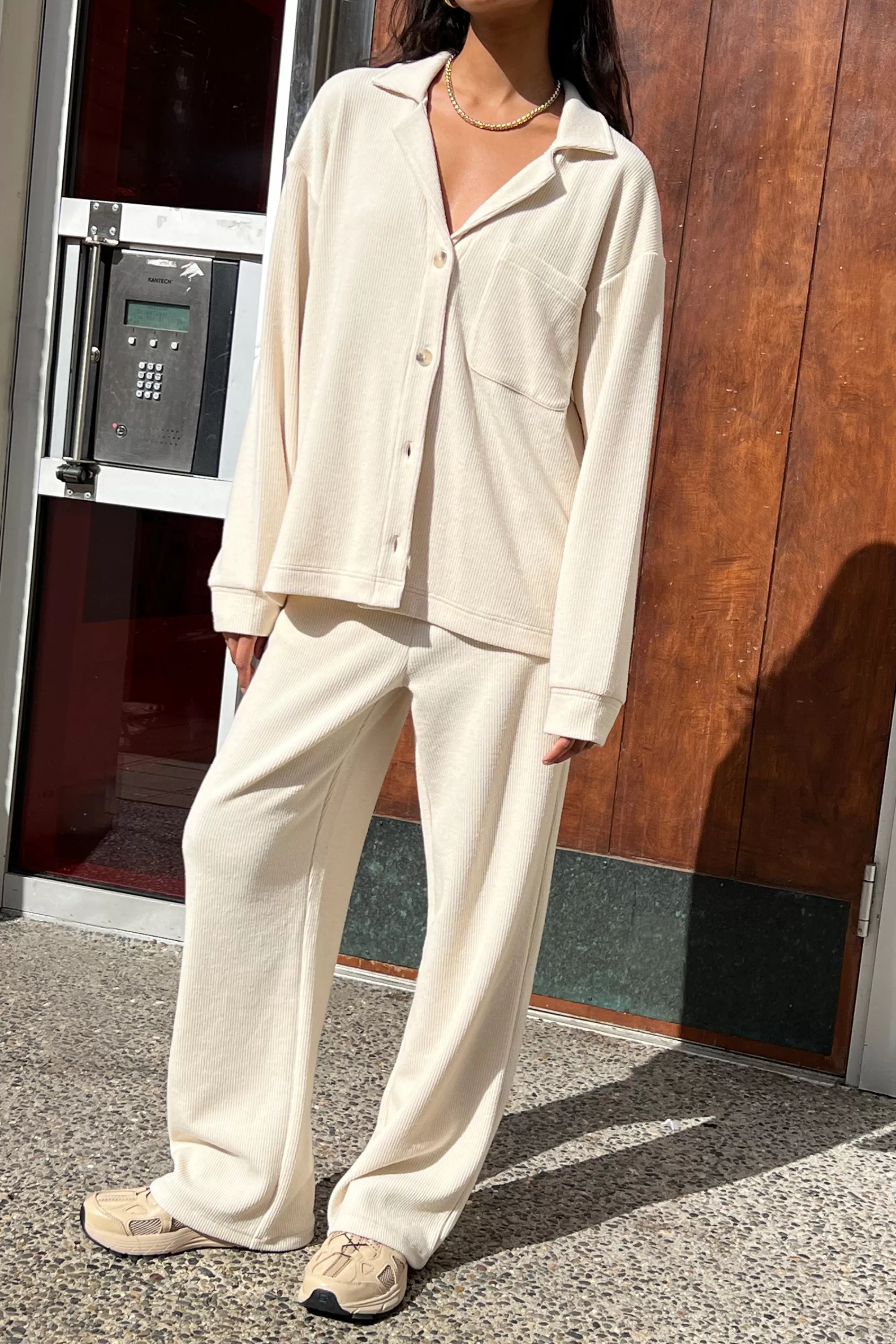 OAK + FORT RIB-KNIT PANT | Women Pants
