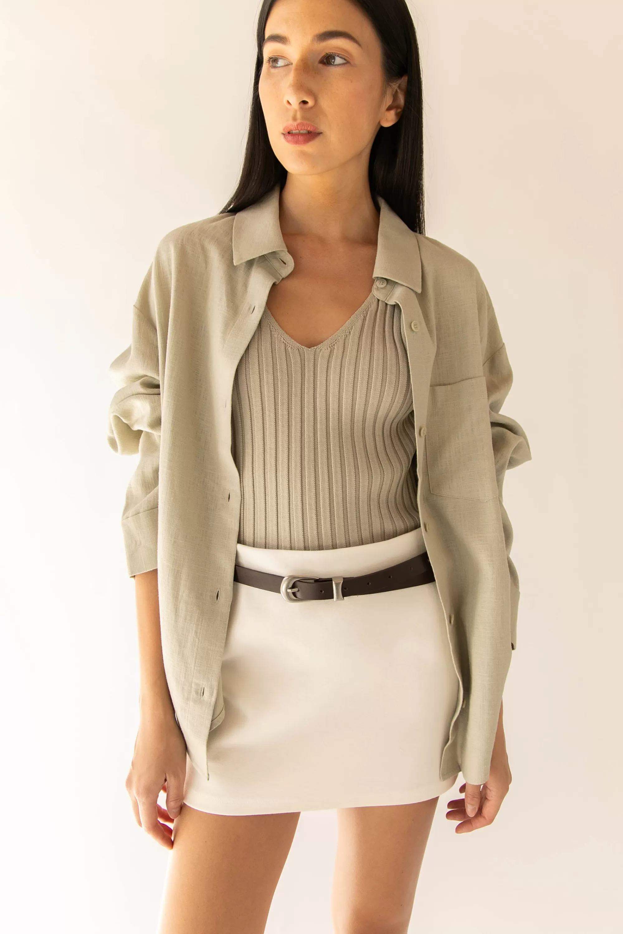 OAK + FORT RIB-KNIT V-NECK TANK | Women Tops | Sweaters & Cardigans