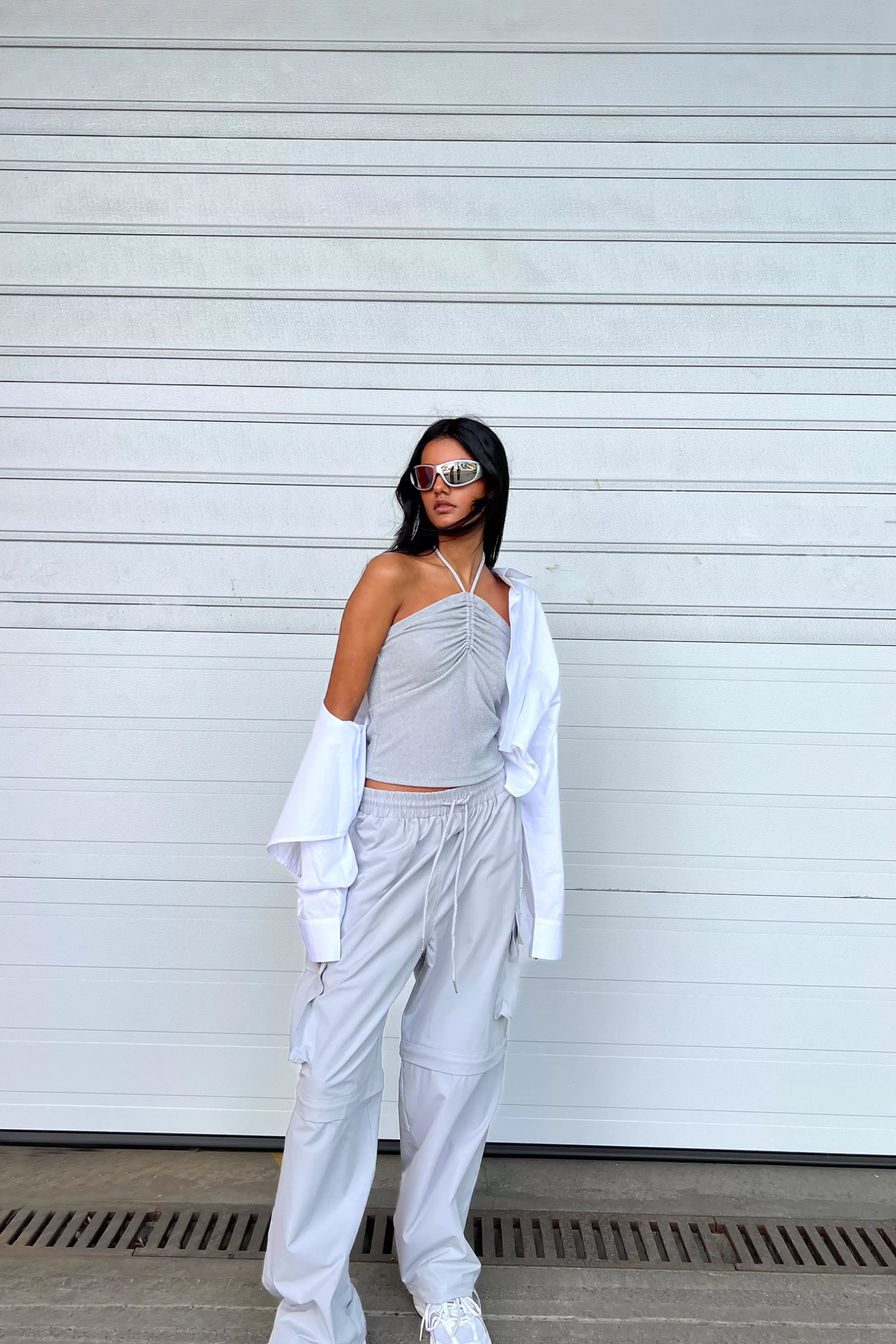 OAK + FORT RUCHED HALTER NECK TOP | Women Tops