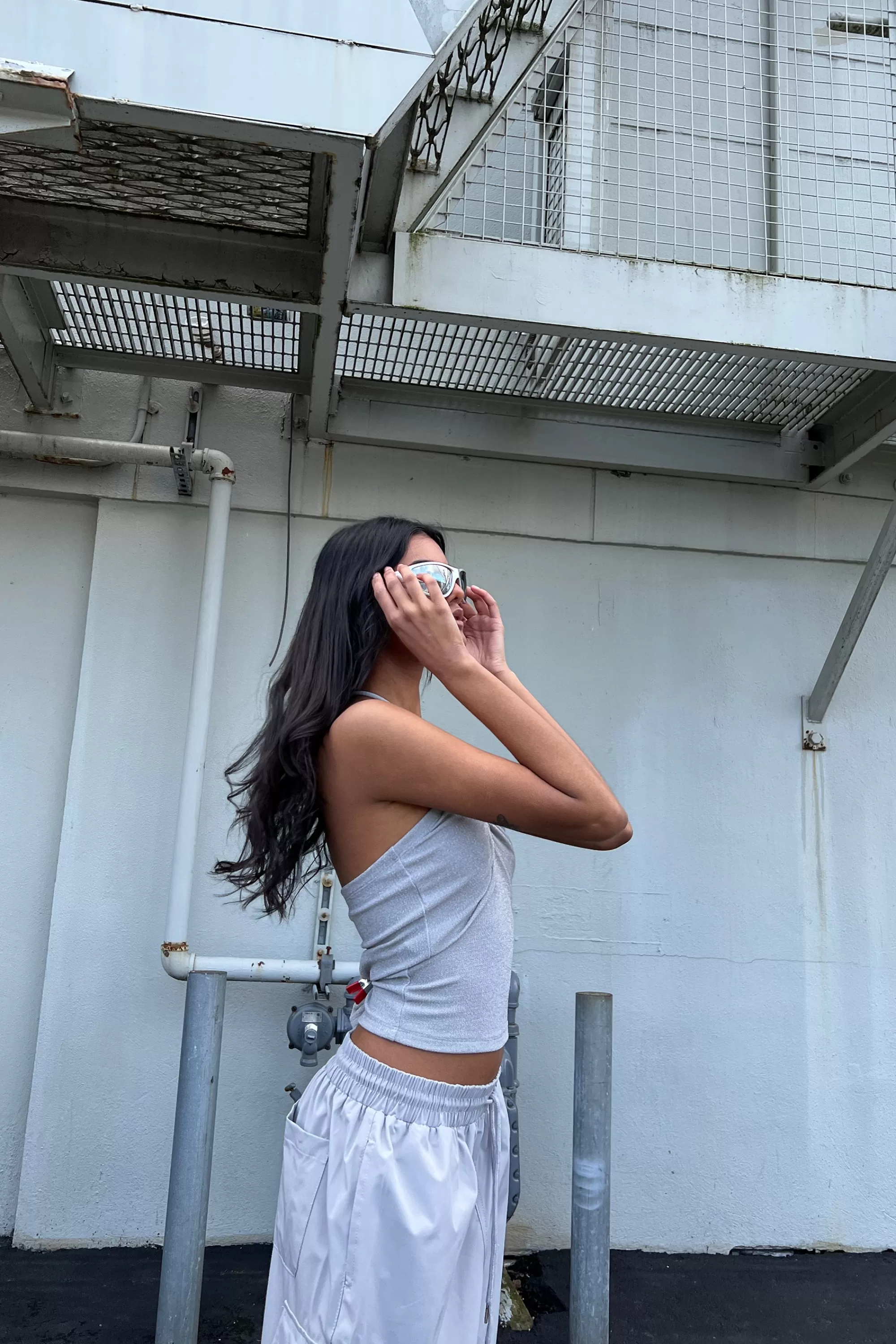 OAK + FORT RUCHED HALTER NECK TOP | Women Tops