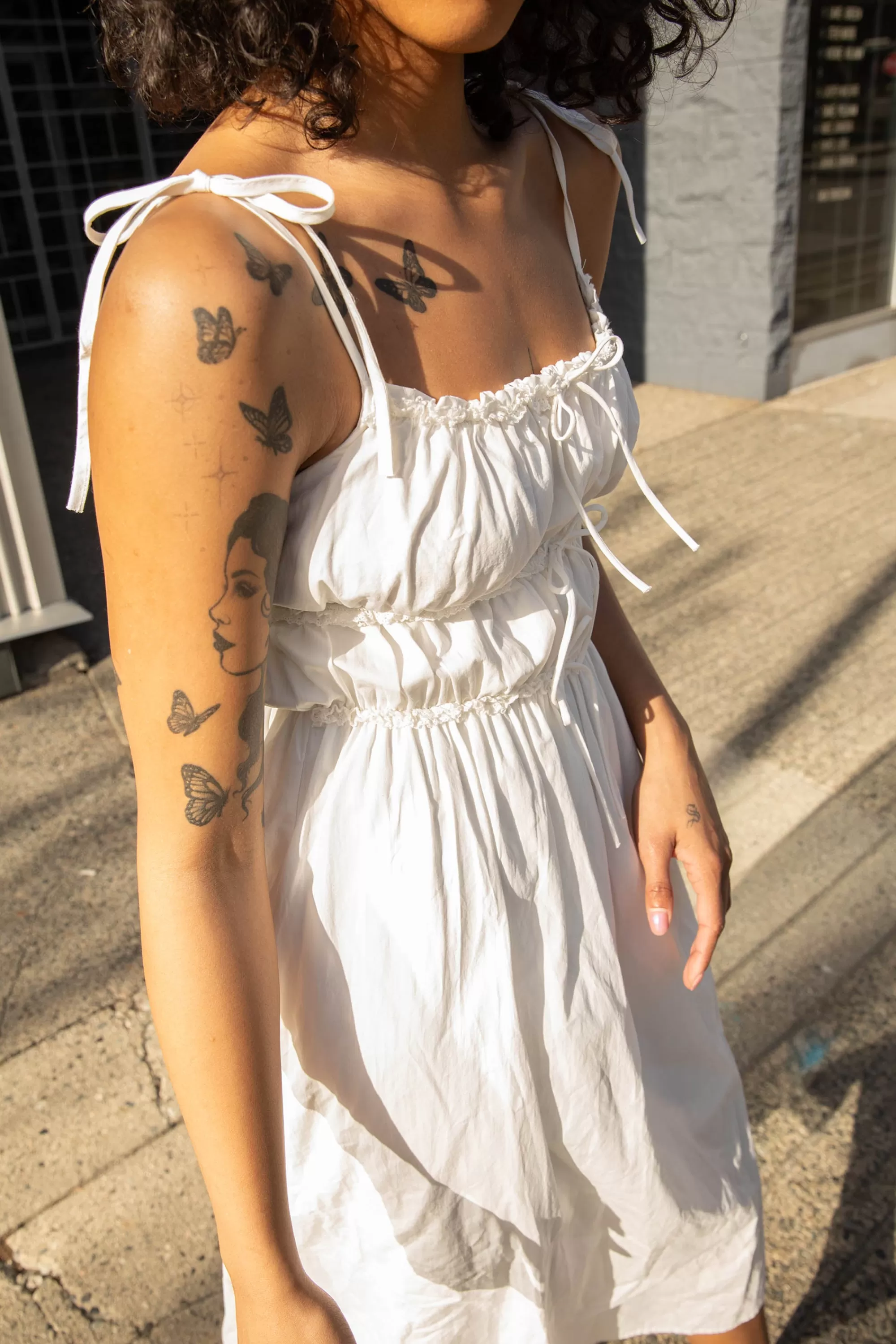 OAK + FORT RUCHED MIDI DRESS | Women Dresses
