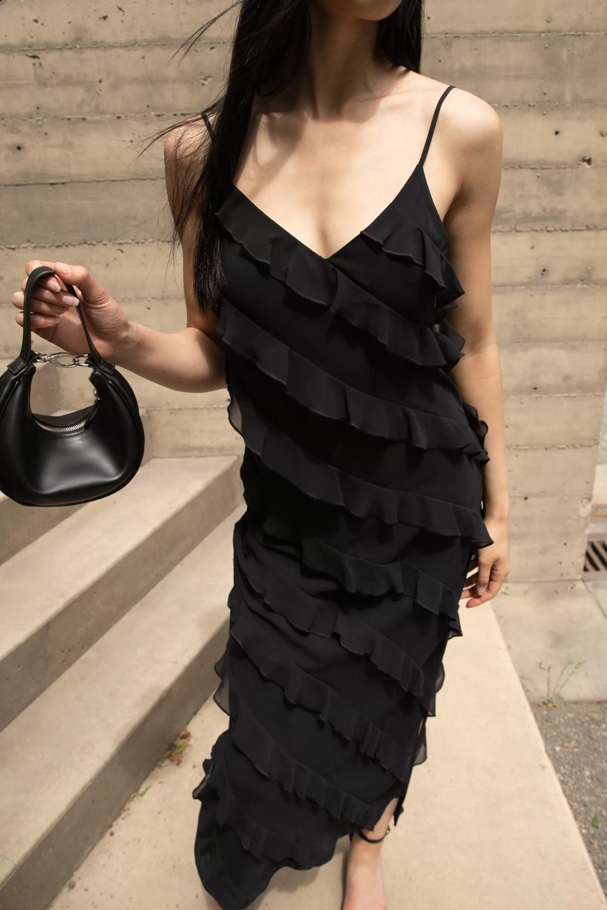 OAK + FORT RUFFLED MAXI DRESS | Women Dresses