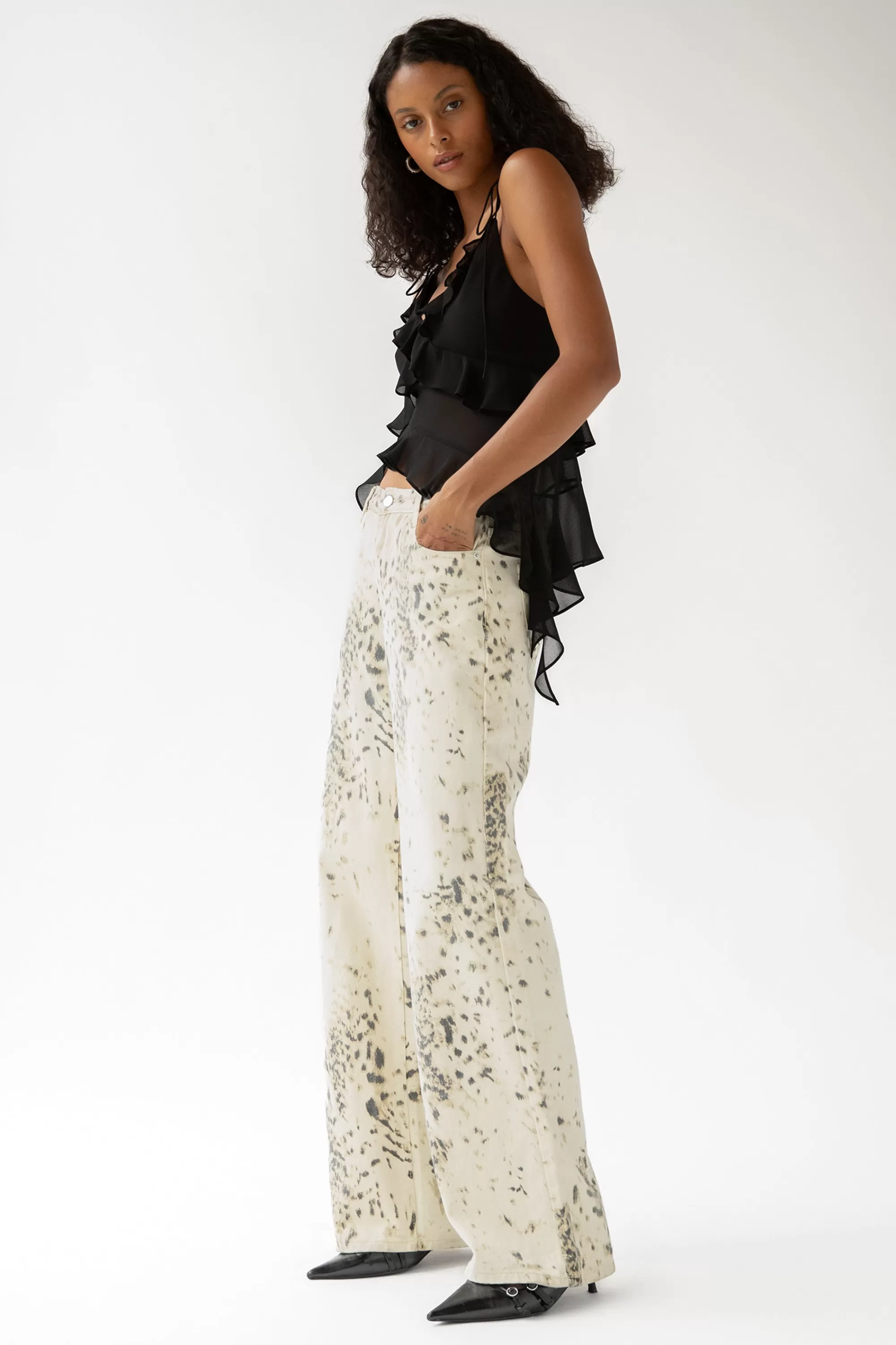 OAK + FORT RUFFLED TANK TOP | Women Tops