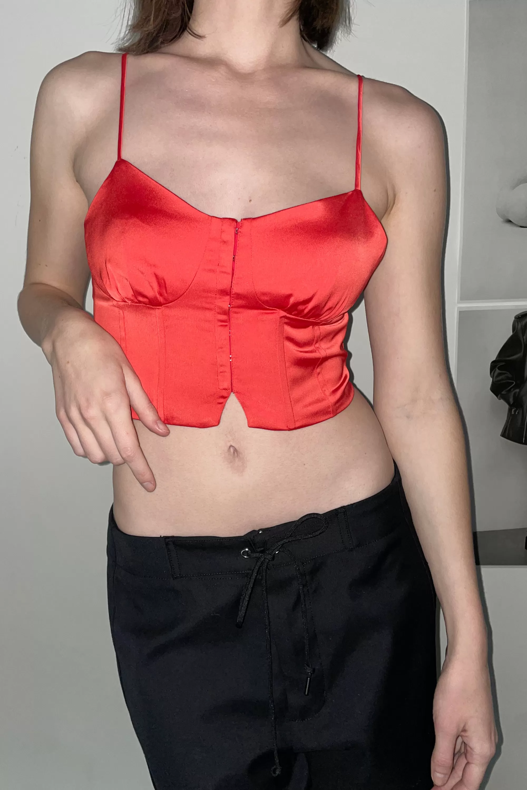 OAK + FORT SATIN BUSTIER TOP | Women Tops