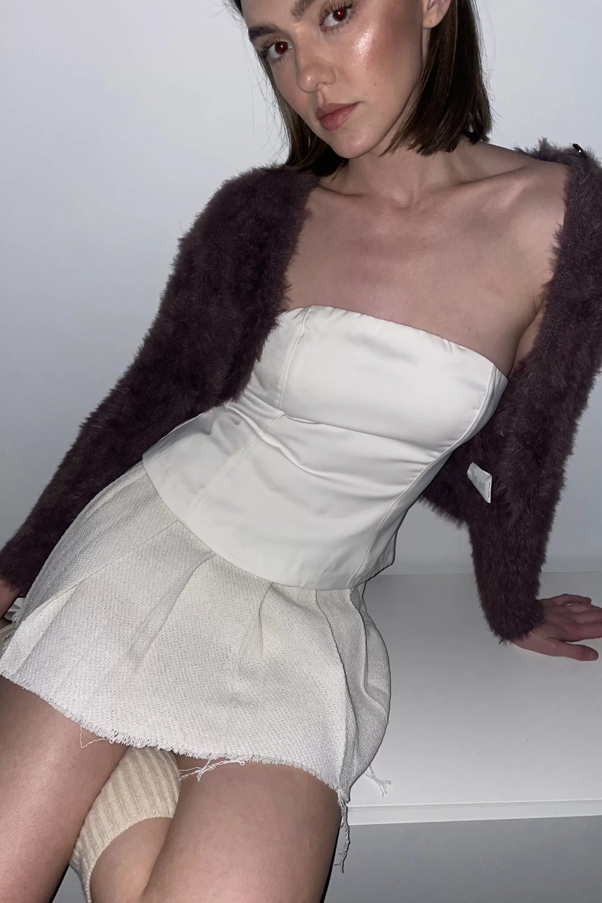 OAK + FORT SATIN TUBE TOP | Women Tops