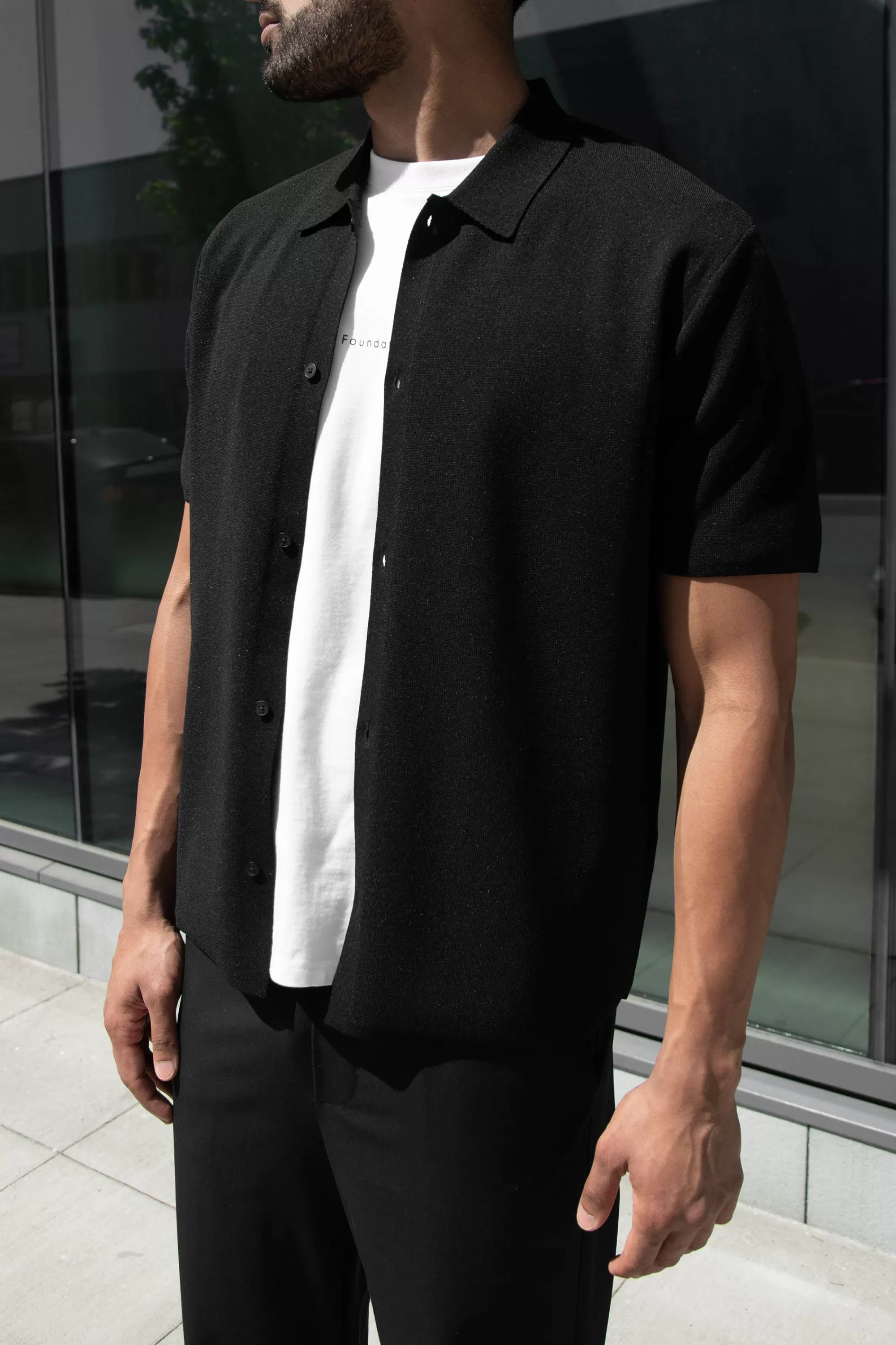 OAK + FORT SHORT SLEEVE BUTTON UP SWEATER | Sweaters & Cardigans