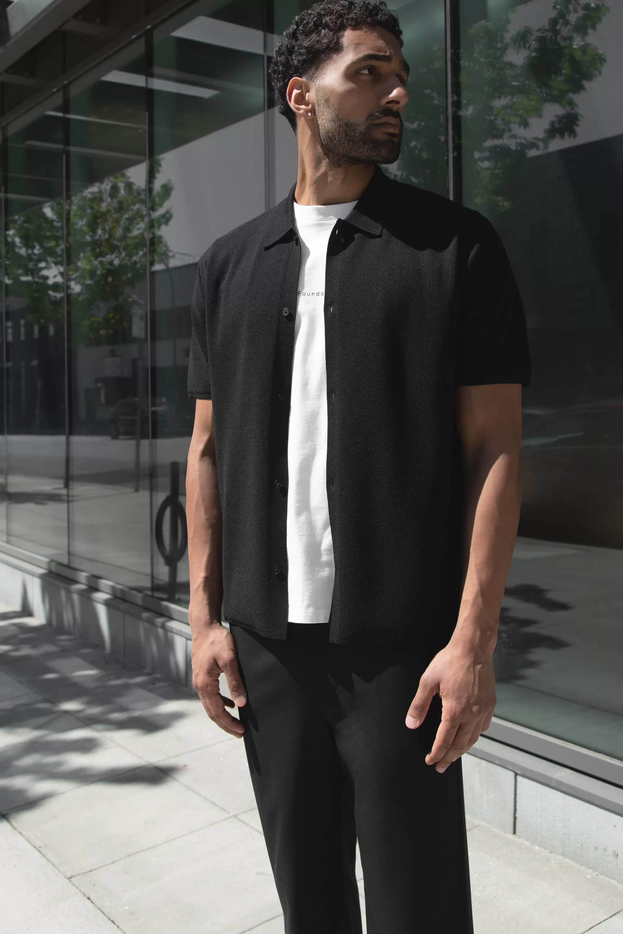 OAK + FORT SHORT SLEEVE BUTTON UP SWEATER | Sweaters & Cardigans