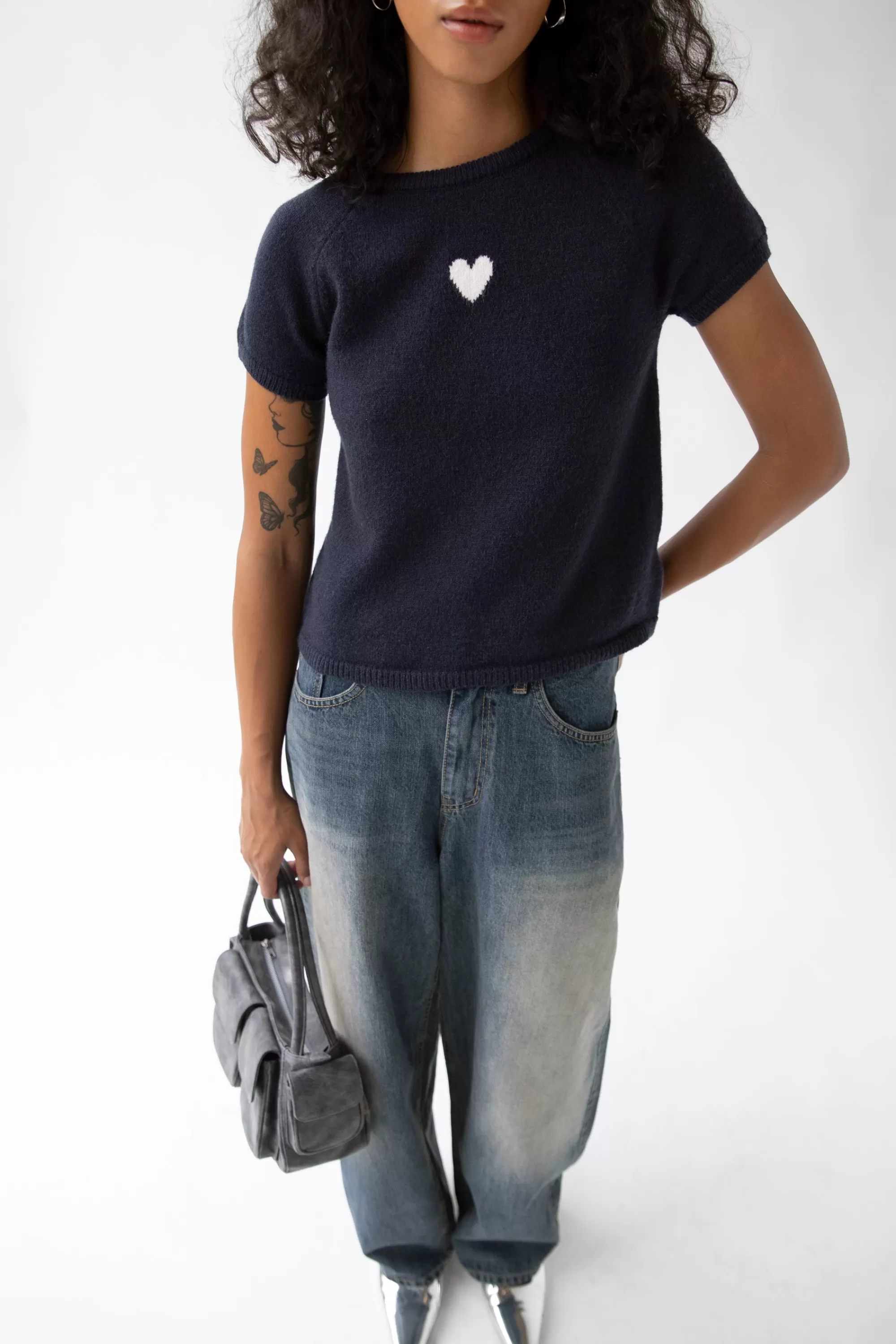 OAK + FORT SHORT SLEEVE SWEATER | Women Sweaters & Cardigans