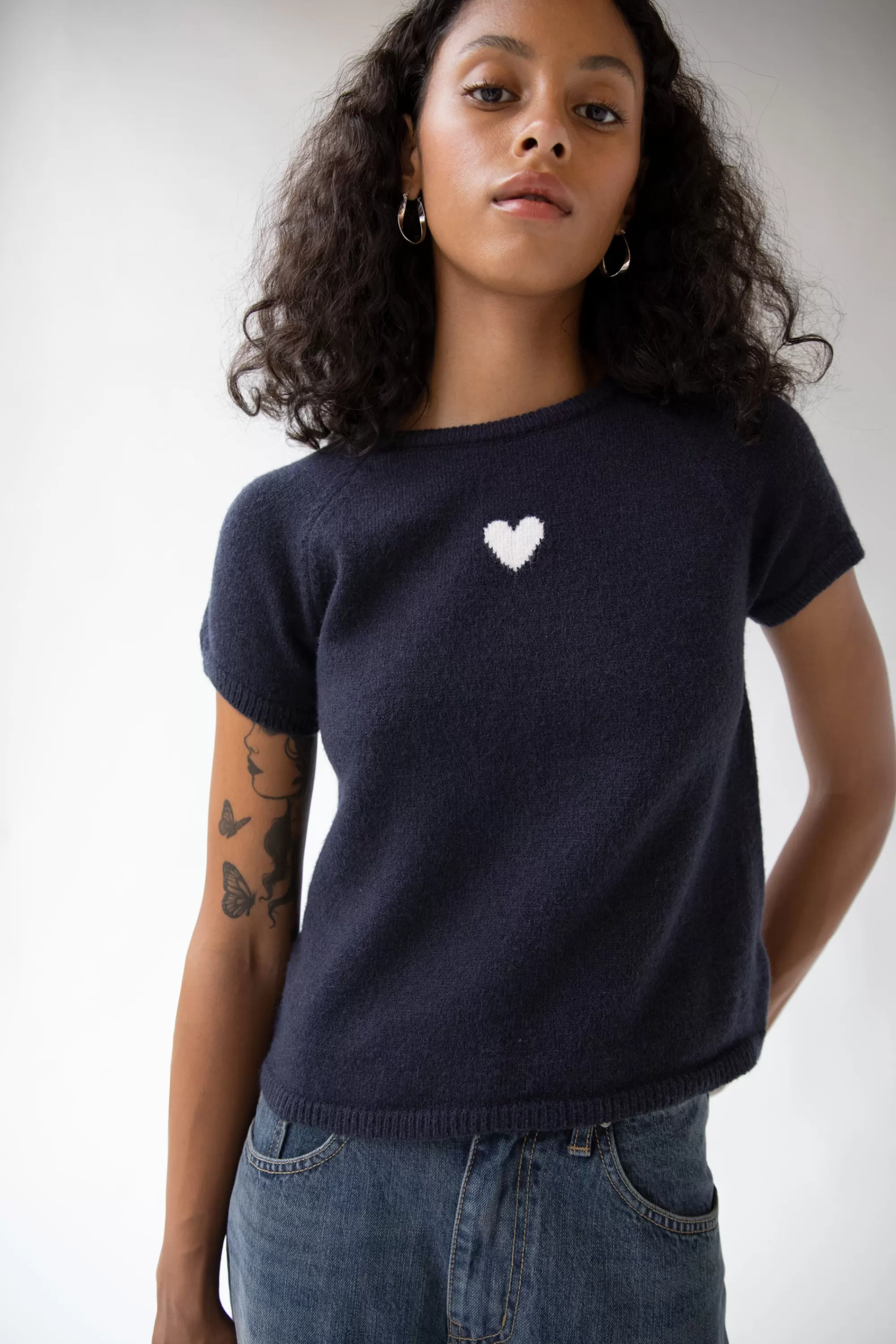 OAK + FORT SHORT SLEEVE SWEATER | Women Sweaters & Cardigans