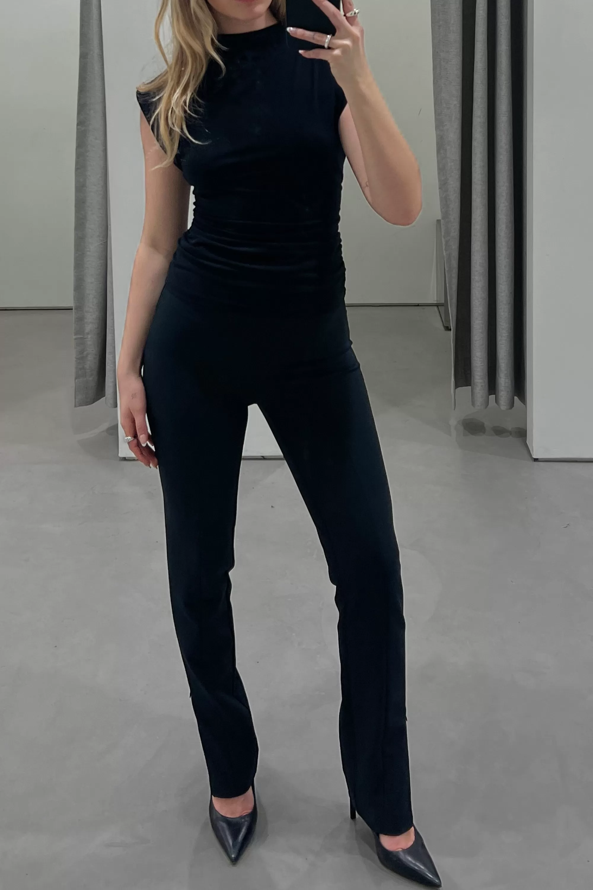 OAK + FORT SLIM FIT PANT WITH SLIT | Women Pants