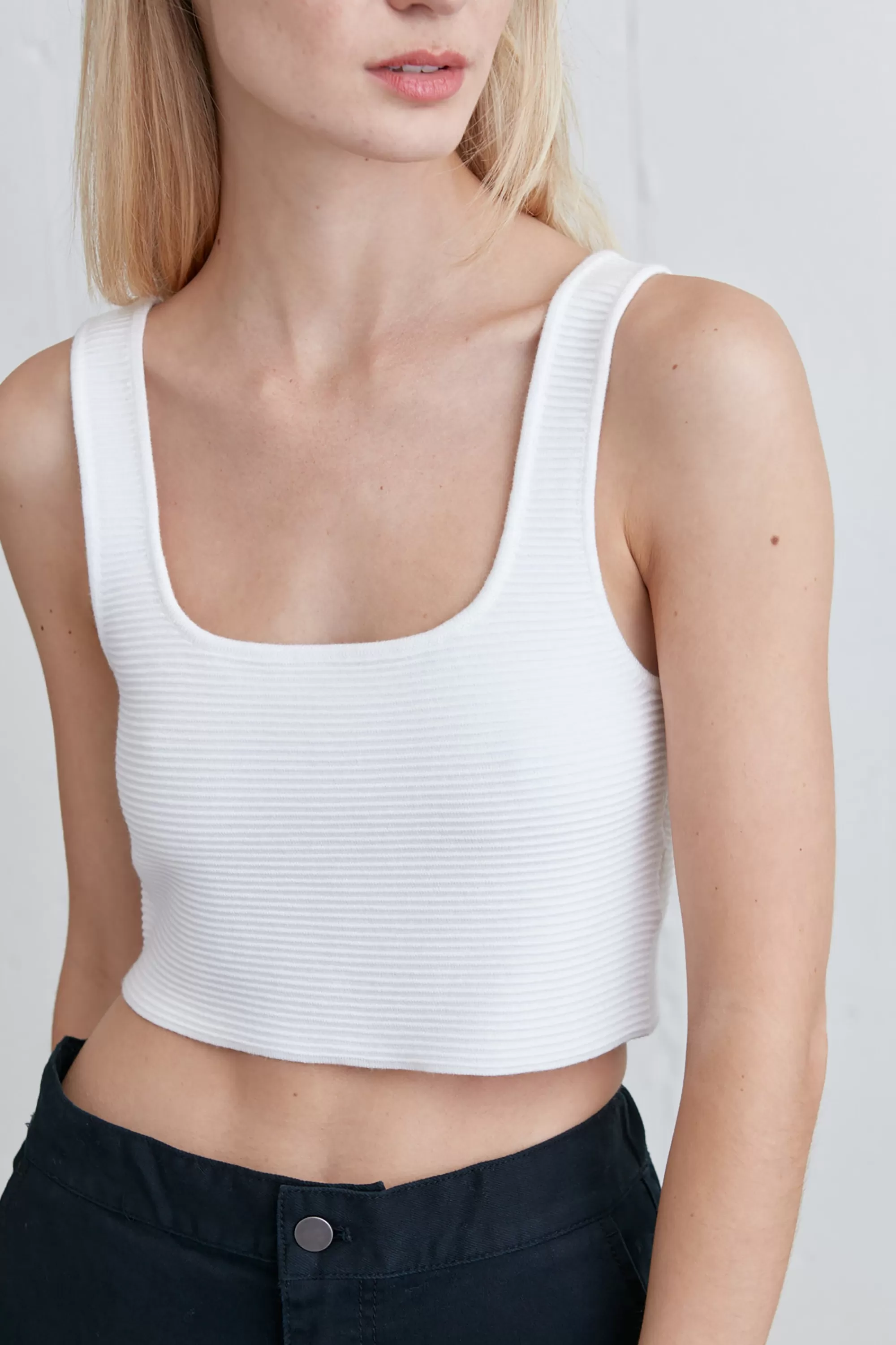 OAK + FORT SQUARE NECK KNIT TANK | Women Tops | Sweaters & Cardigans