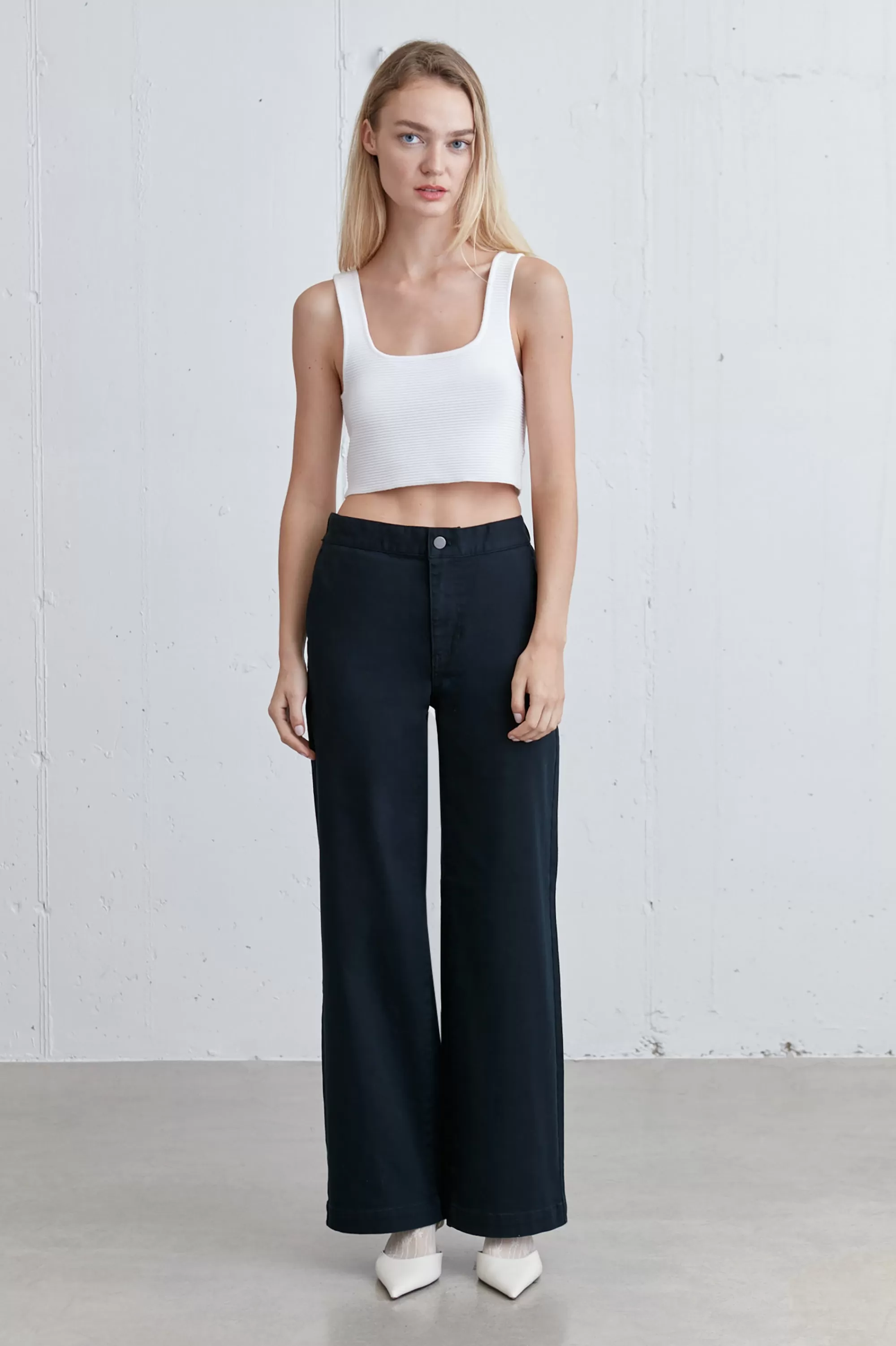 OAK + FORT SQUARE NECK KNIT TANK | Women Tops | Sweaters & Cardigans