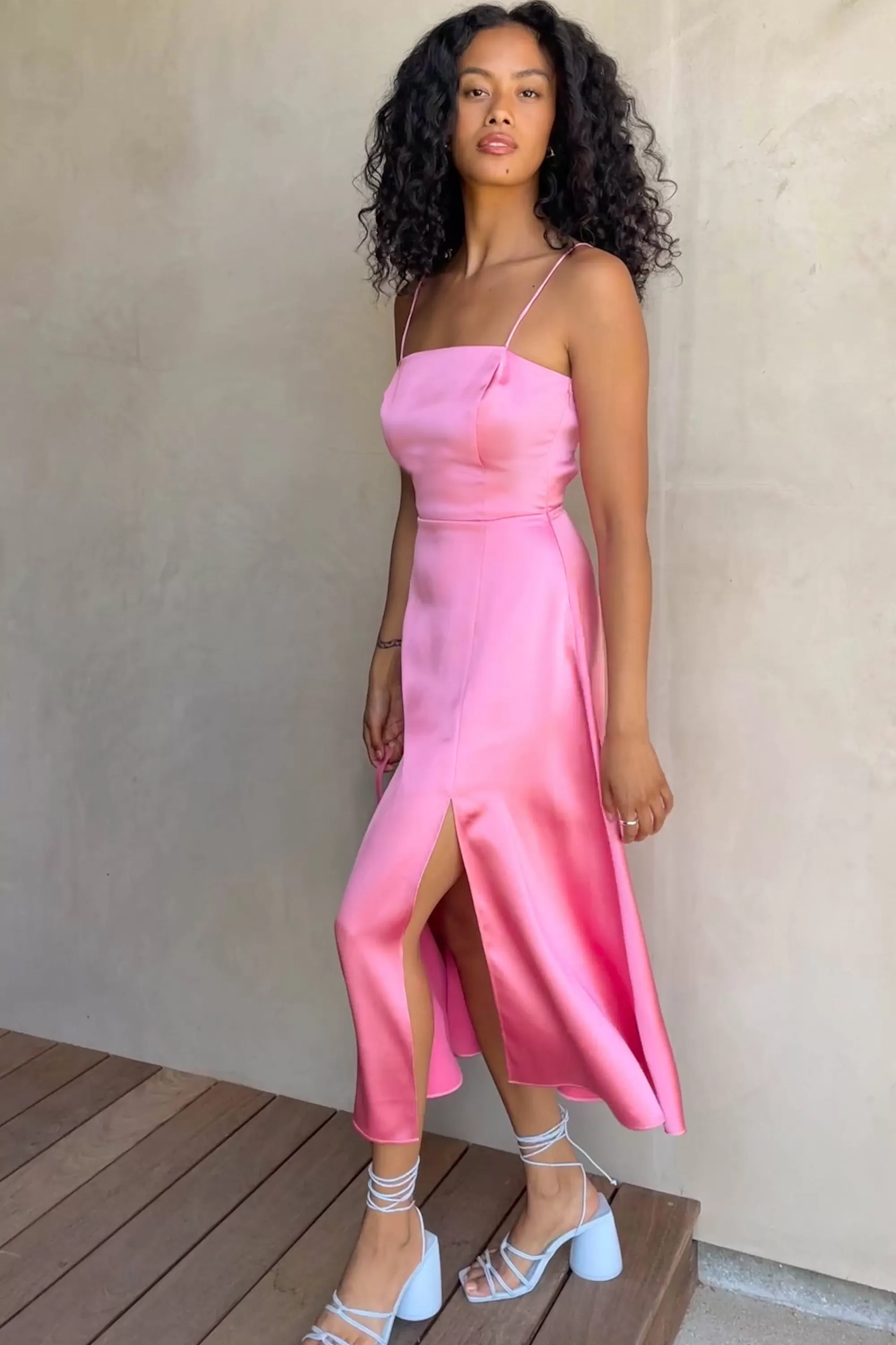 OAK + FORT SQUARE NECK OPEN BACK DRESS | Women Dresses