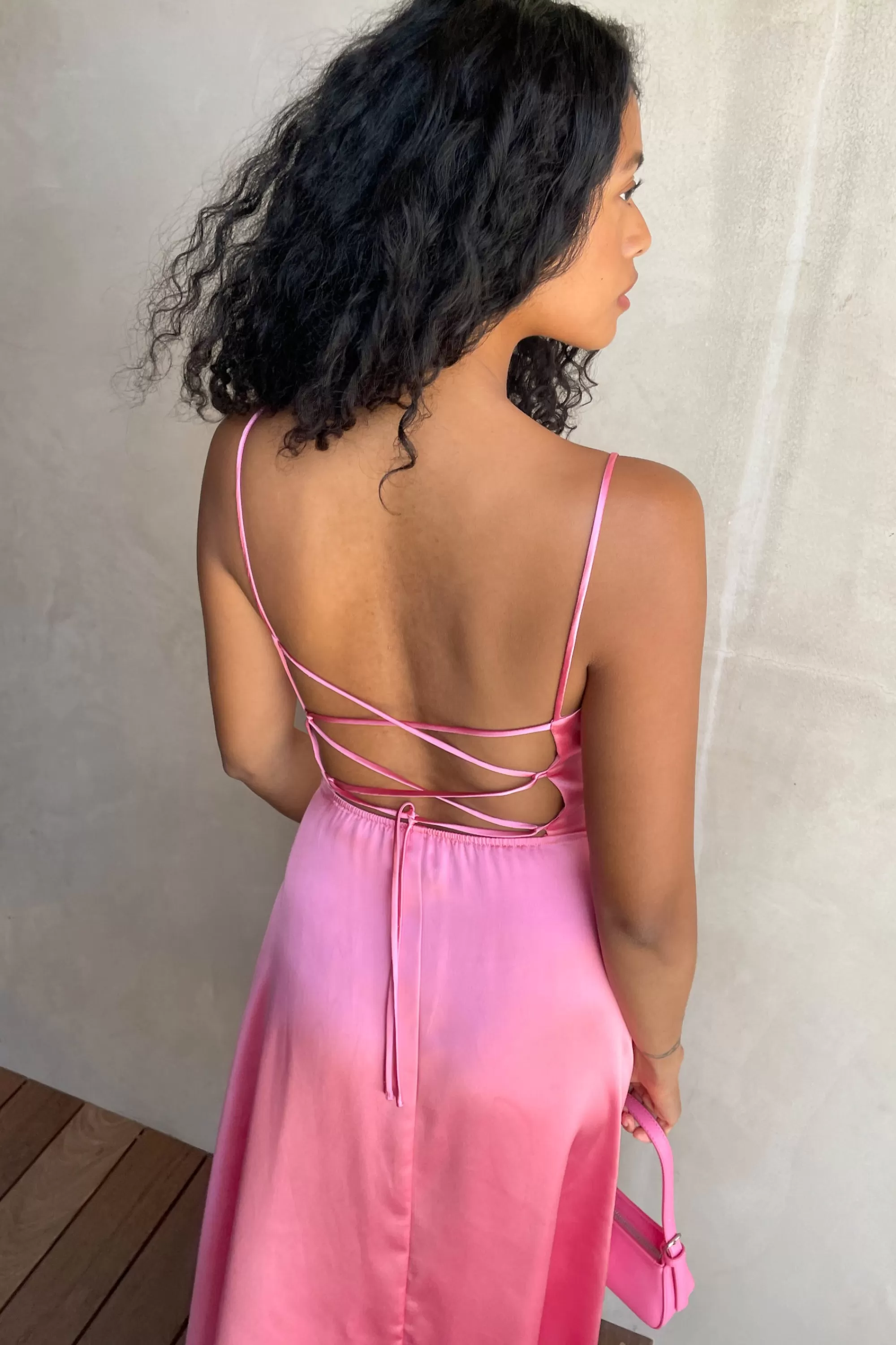 OAK + FORT SQUARE NECK OPEN BACK DRESS | Women Dresses