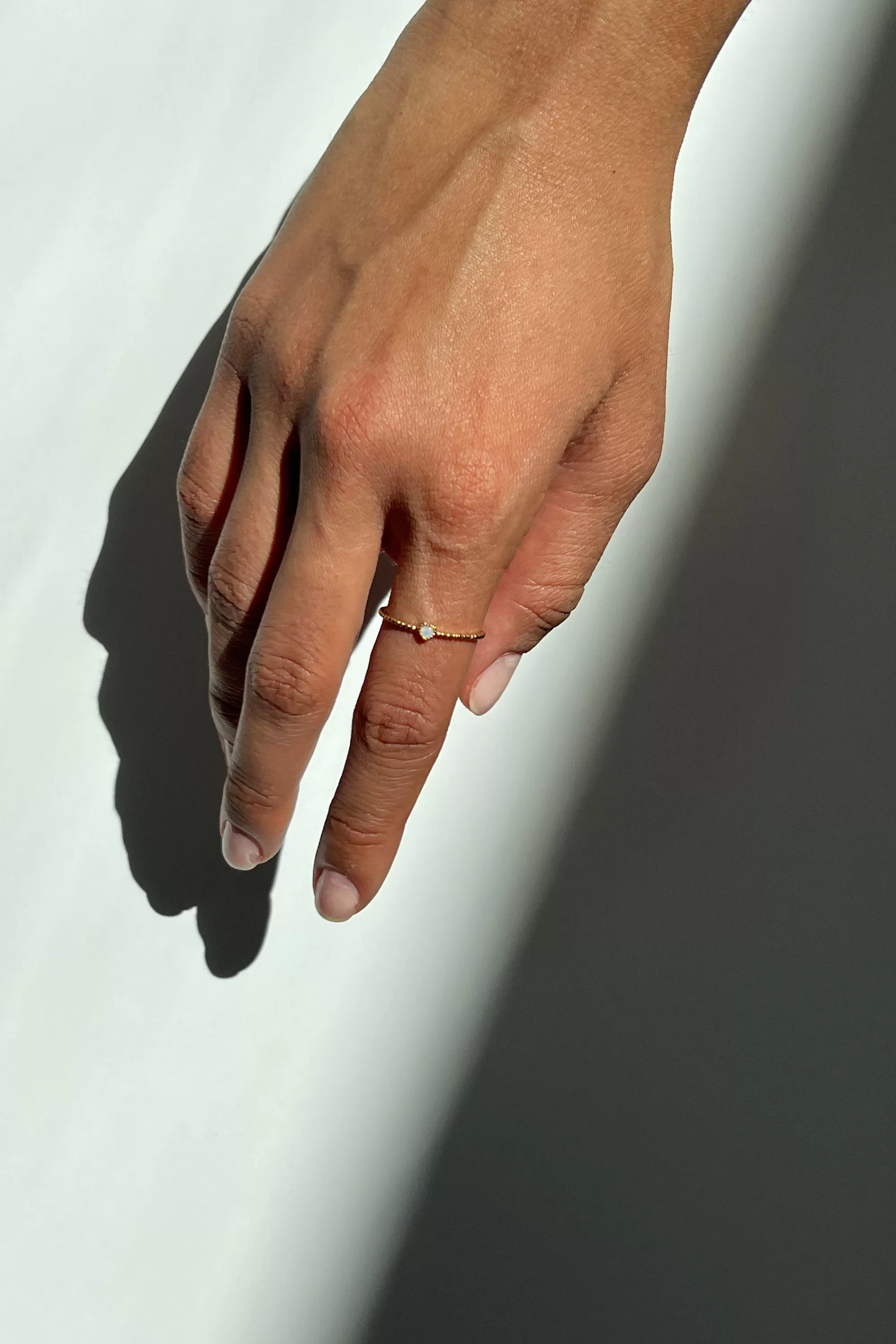 OAK + FORT STERLING SILVER BEADED RING WITH STONE | Women Rings & Bracelets | Rings & Bracelets