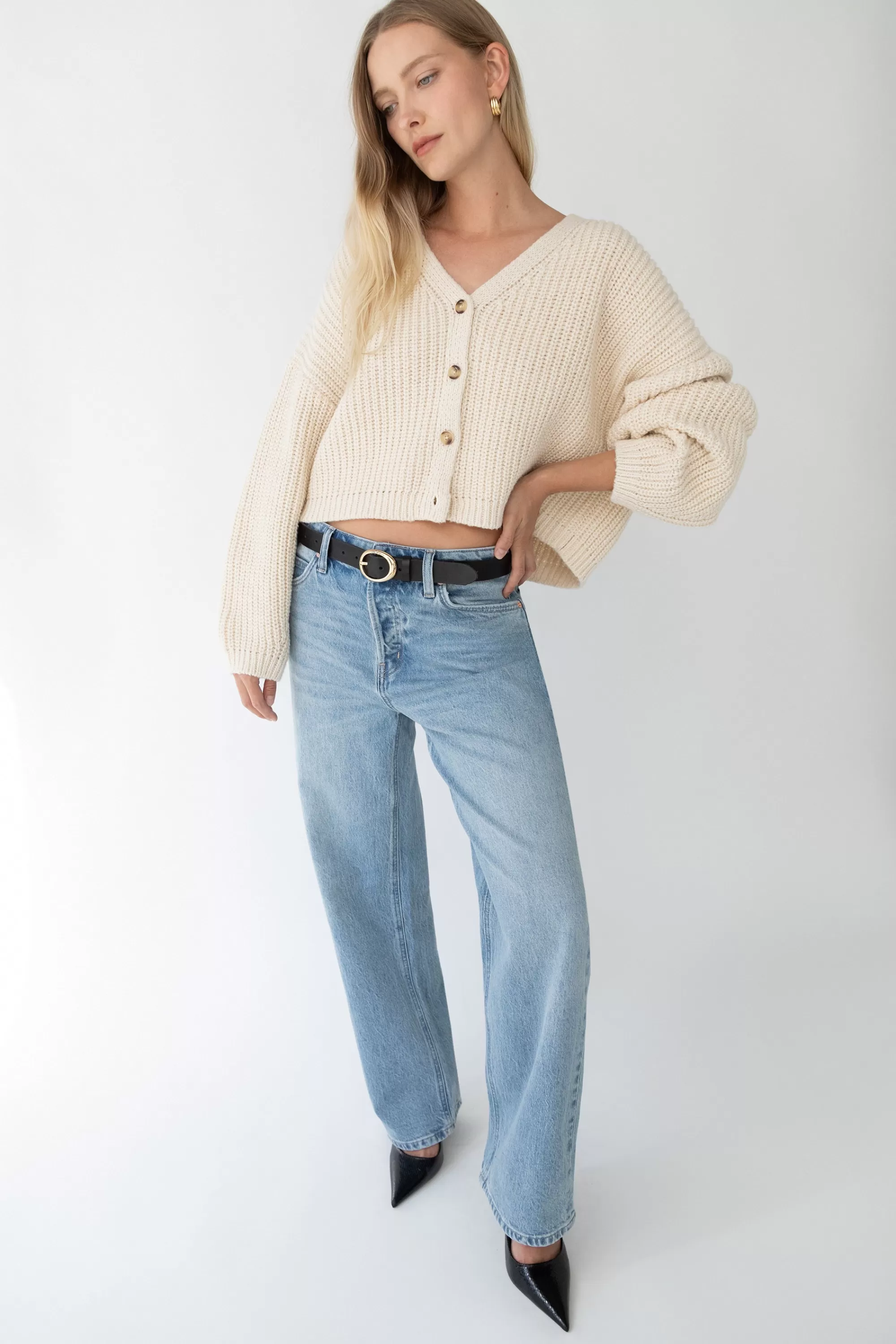 OAK + FORT STRAIGHT LEG RELAXED FIT JEAN | Women Denim