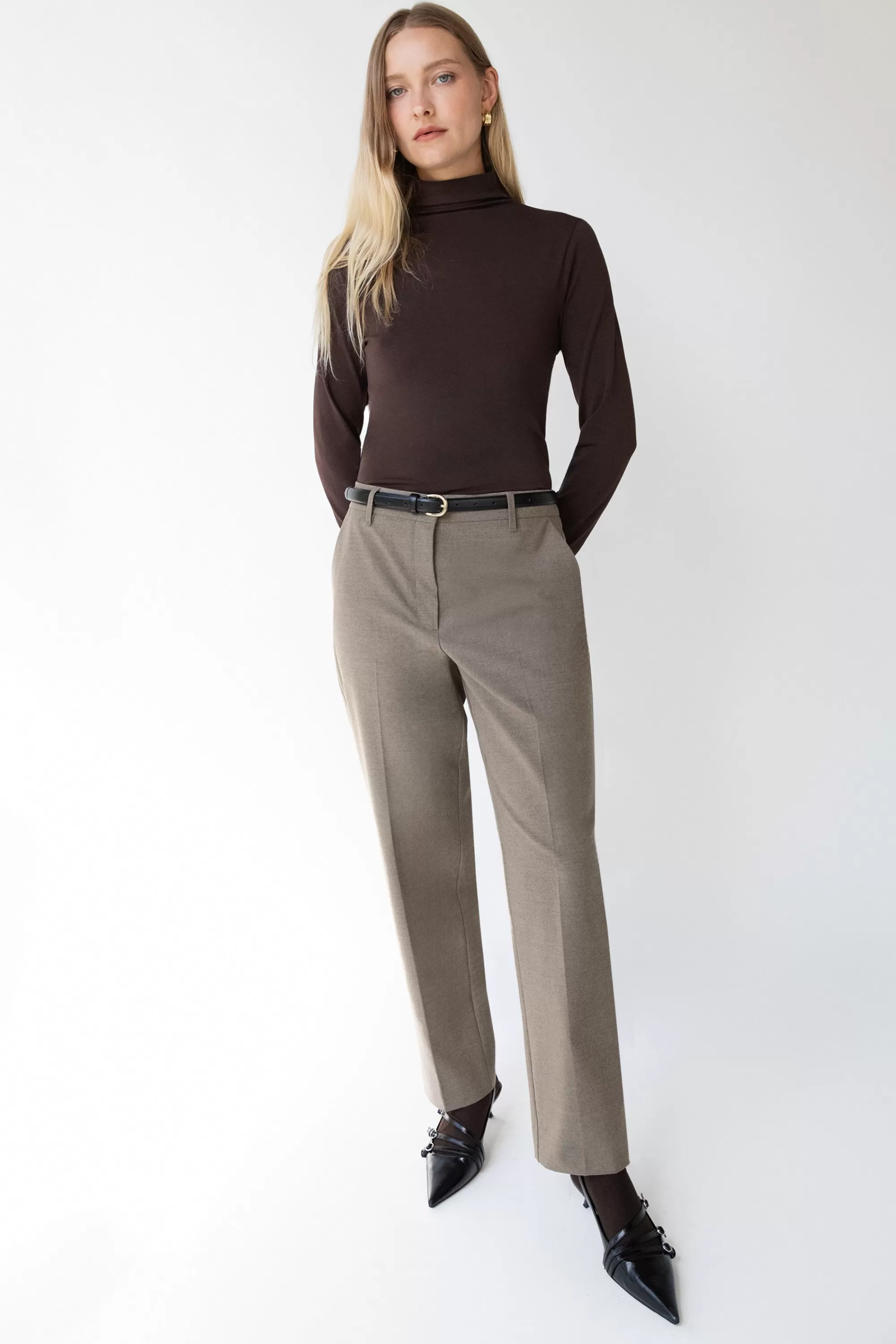 OAK + FORT STRAIGHT LEG SUITING TROUSER | Women Pants