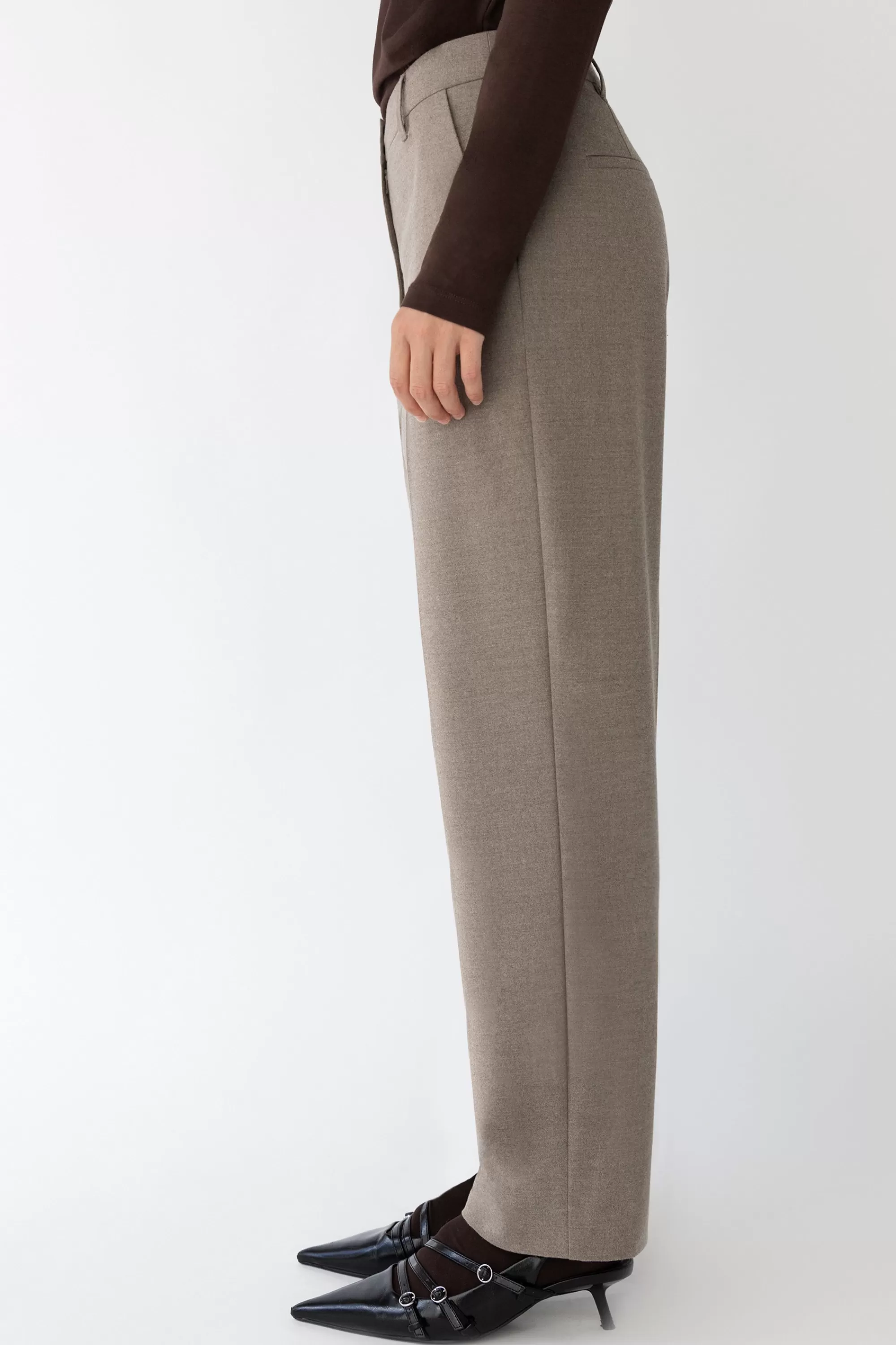 OAK + FORT STRAIGHT LEG SUITING TROUSER | Women Pants
