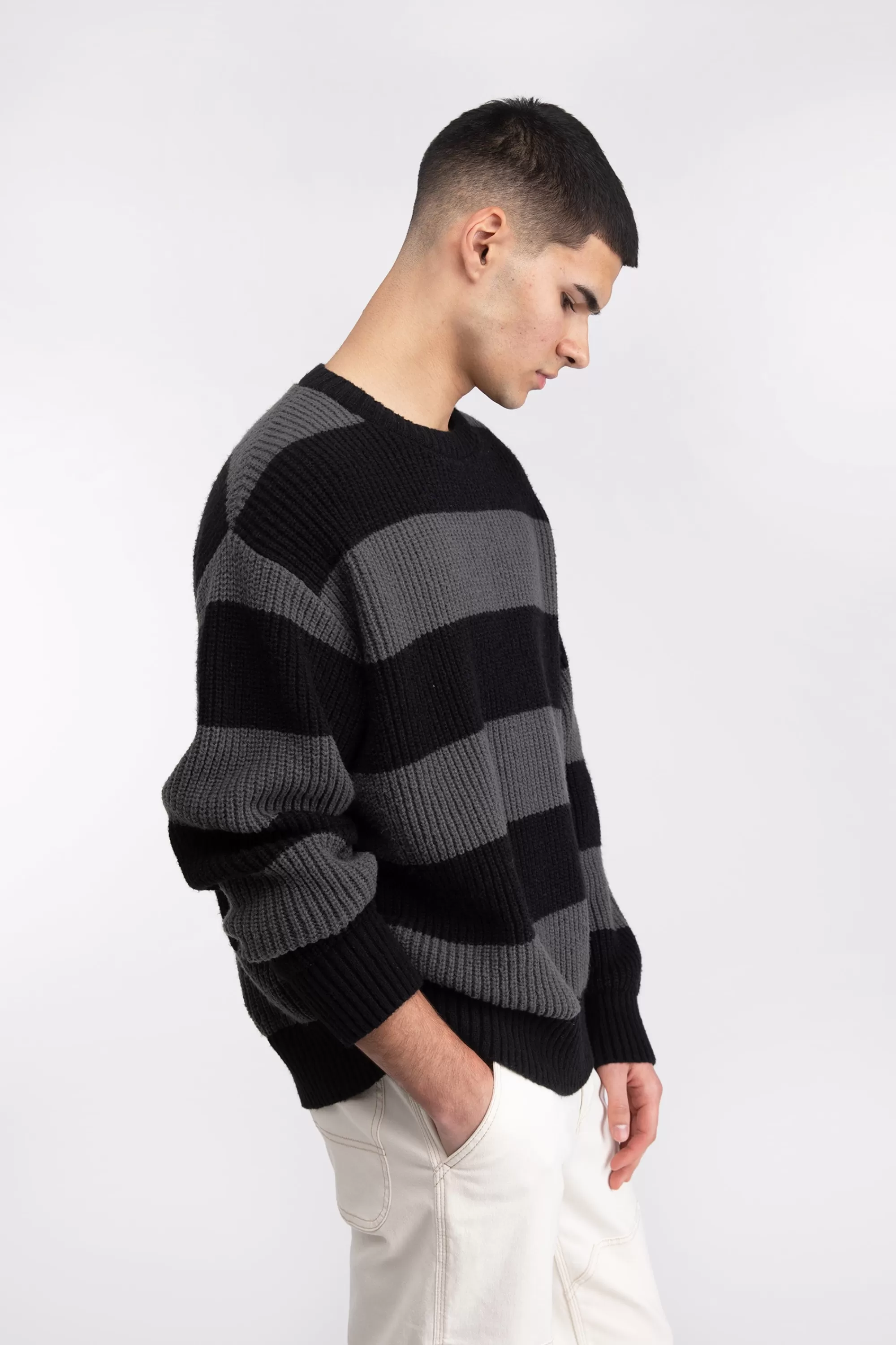 OAK + FORT STRIPED CREWNECK SWEATER | Sweaters & Cardigans