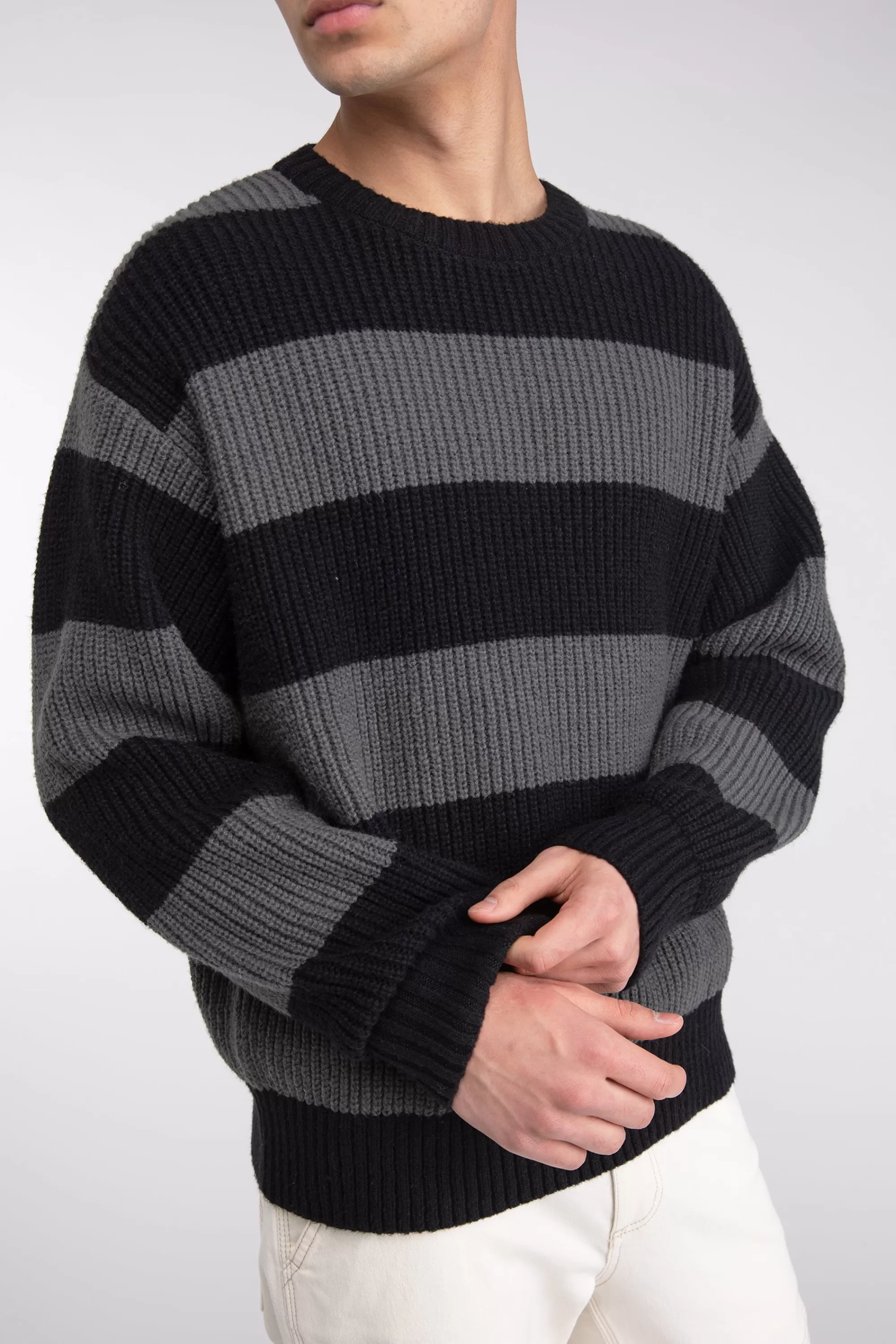 OAK + FORT STRIPED CREWNECK SWEATER | Sweaters & Cardigans