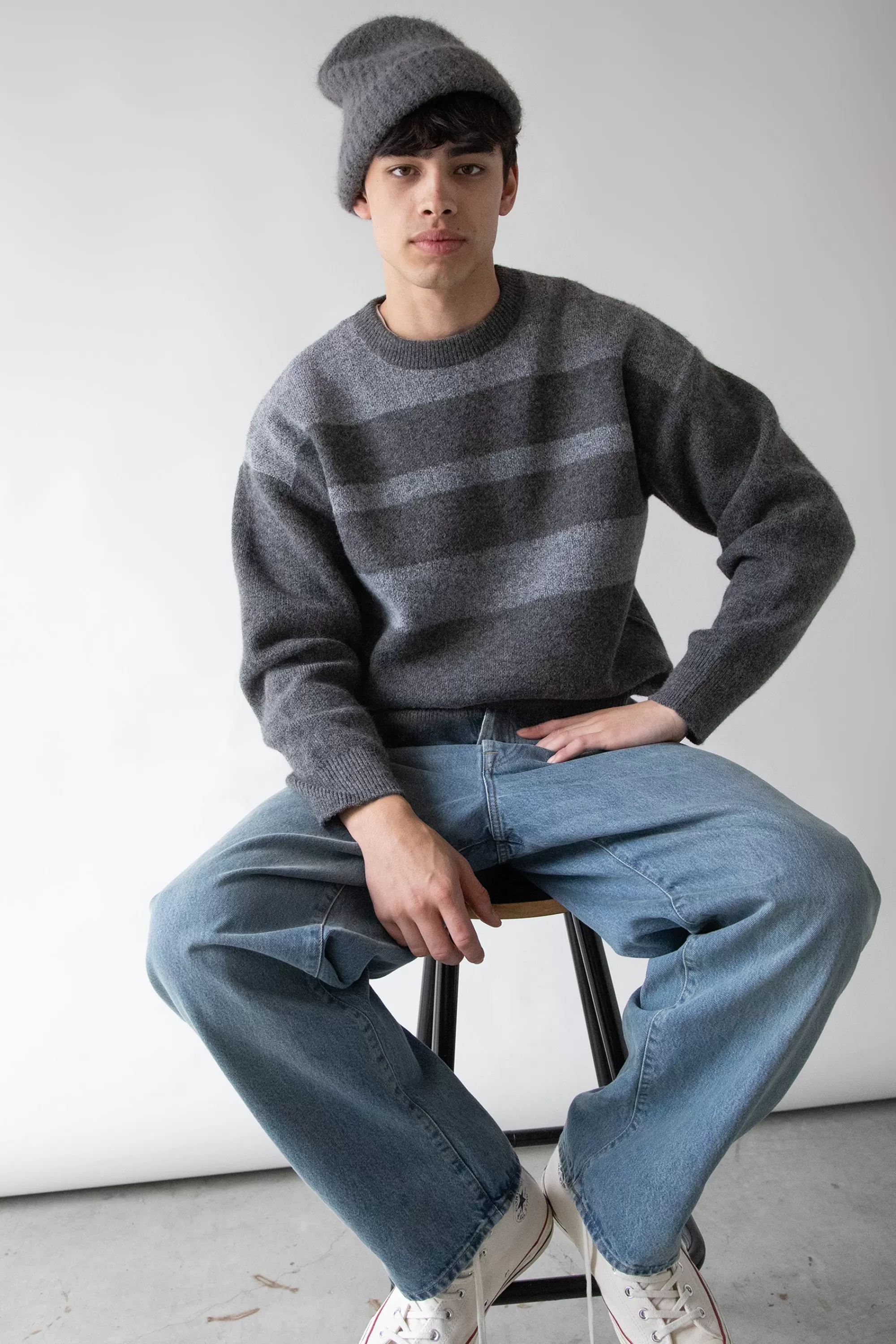 OAK + FORT STRIPED DETAIL SWEATER | Sweaters & Cardigans