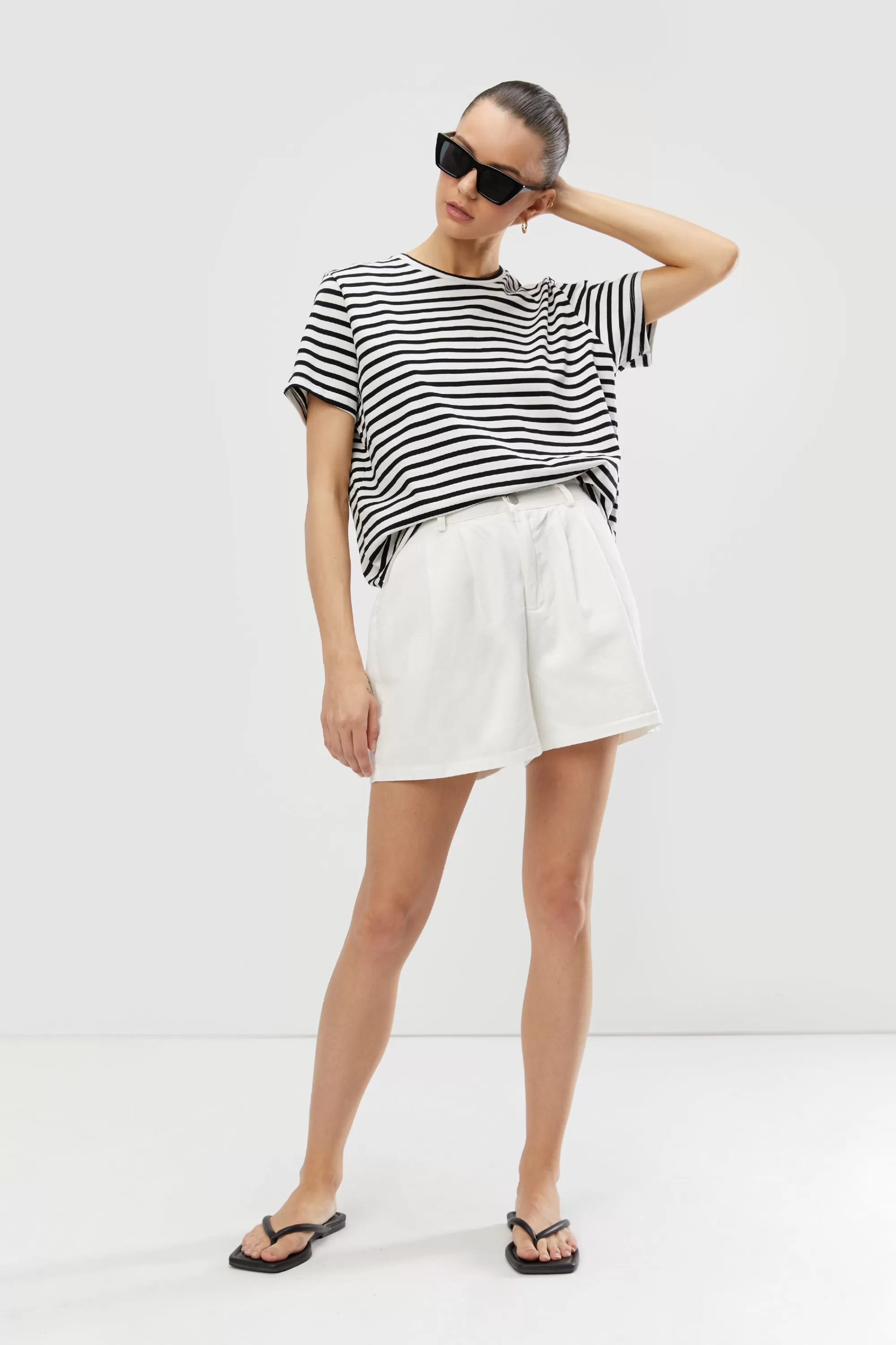 OAK + FORT STRIPED TEE | Women Tops