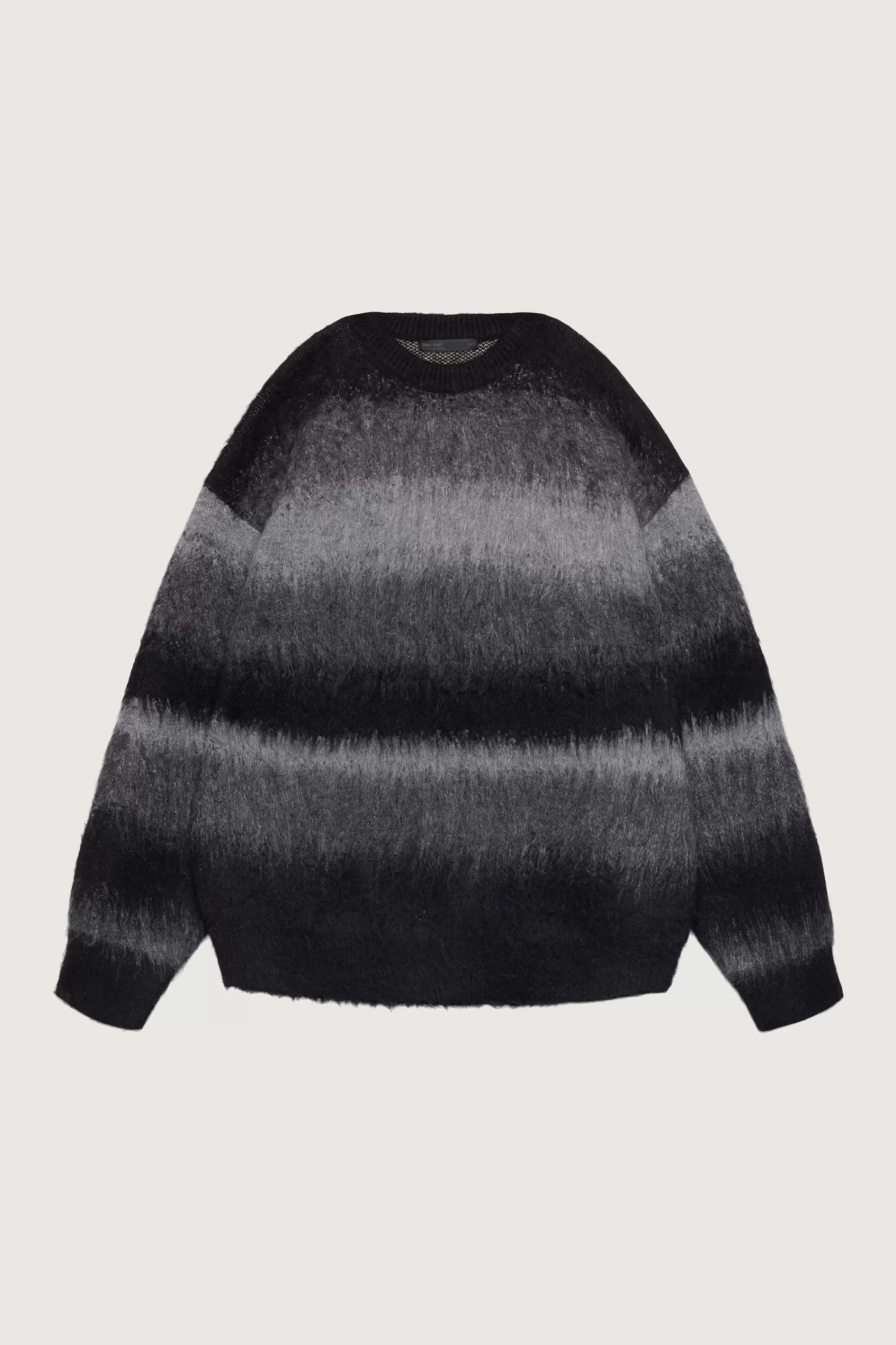 OAK + FORT STRIPED TEXTURED KNIT CREWNECK SWEATER | Sweaters & Cardigans
