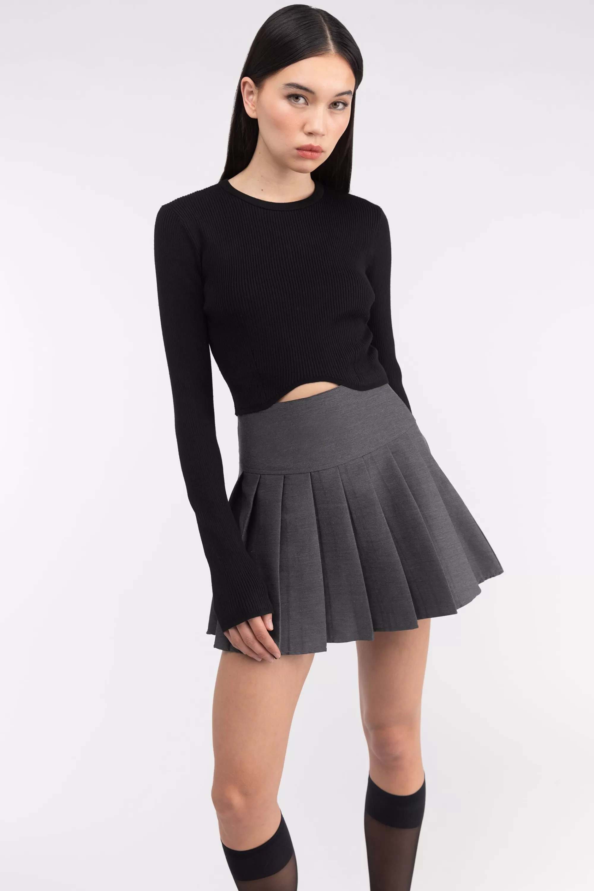 OAK + FORT SUPER CROPPED SWEATER | Women Sweaters & Cardigans