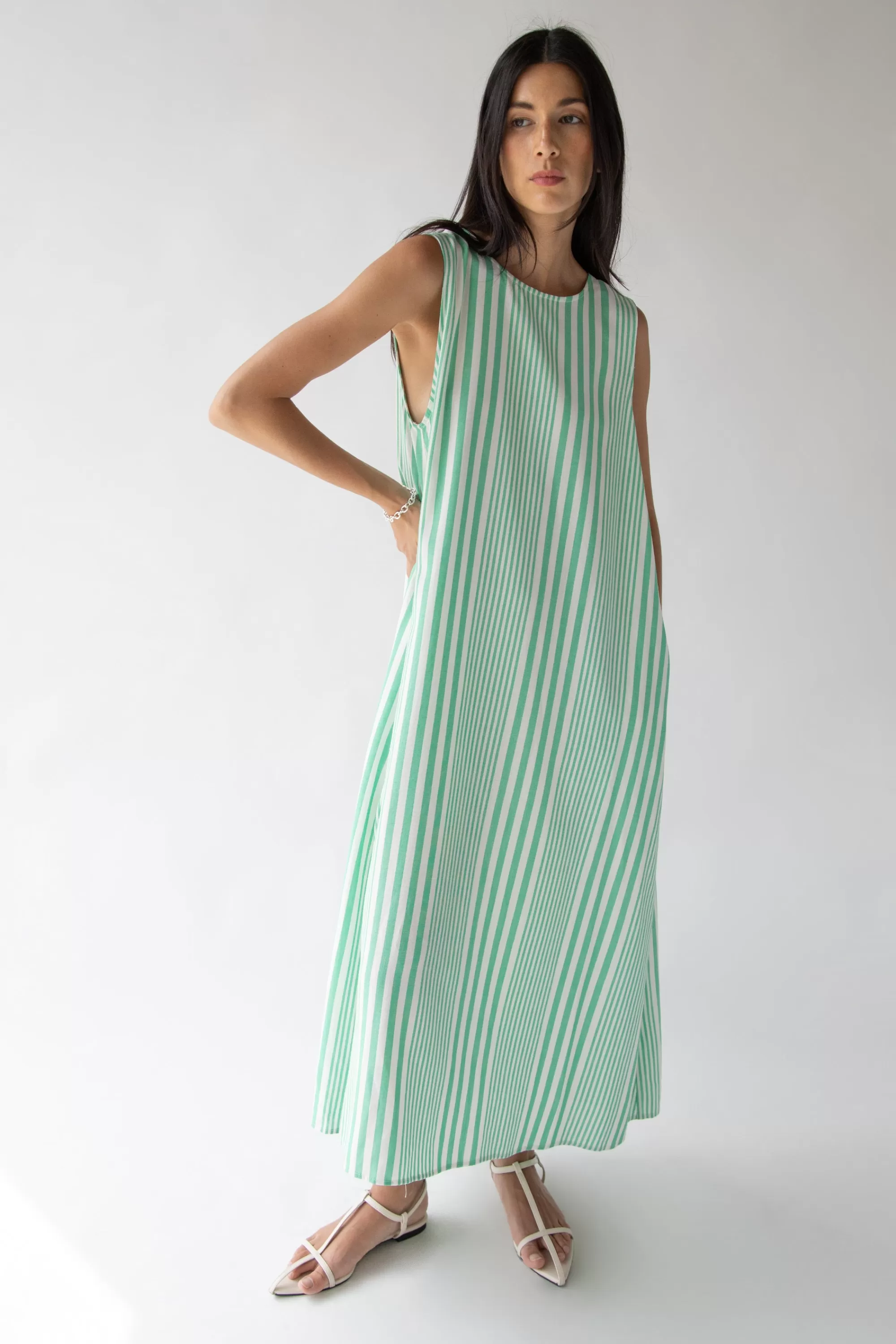 OAK + FORT TANK STYLE STRIPED DRESS | Women Tops | Dresses
