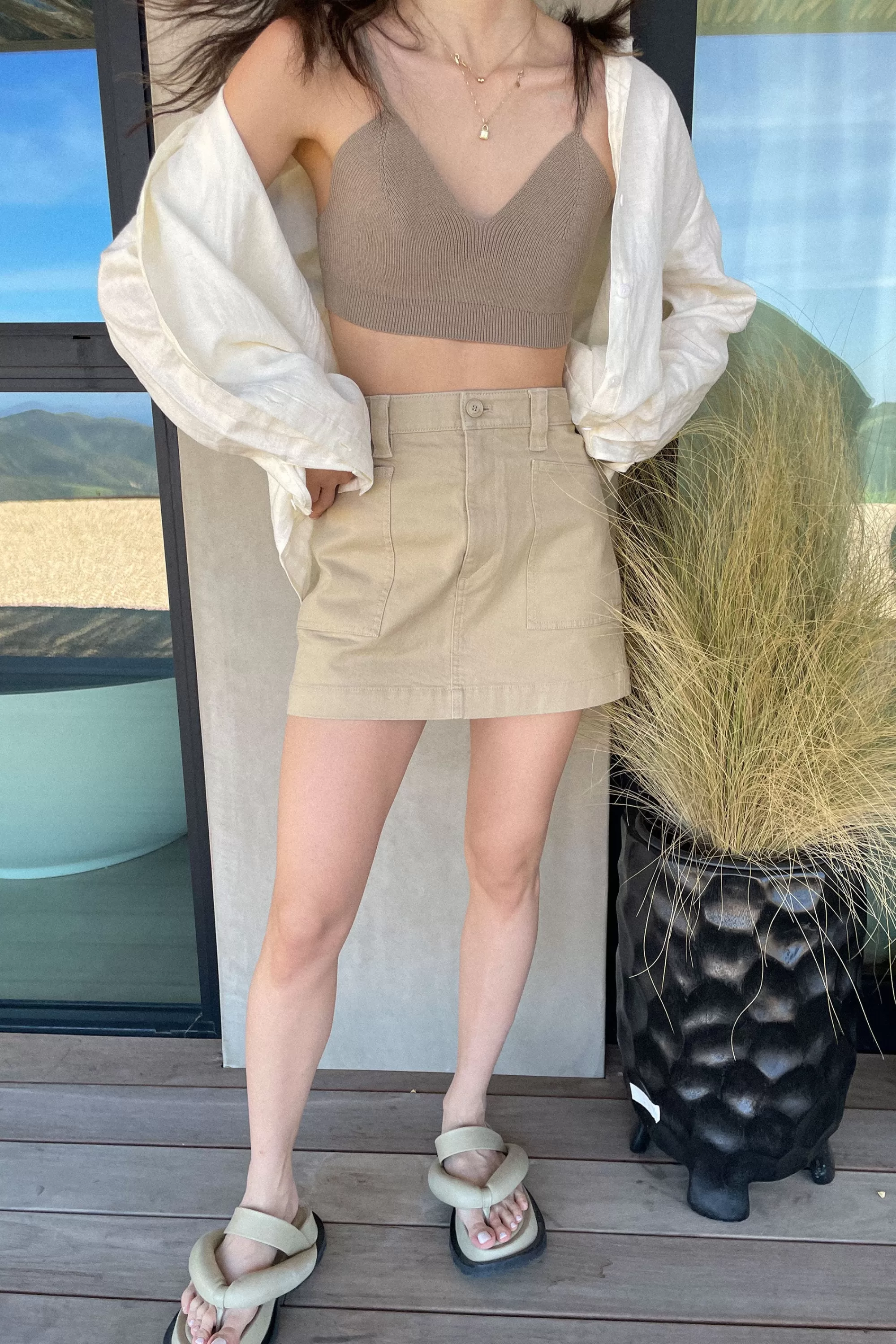 OAK + FORT TWILL MINI SKIRT | Women Skirts