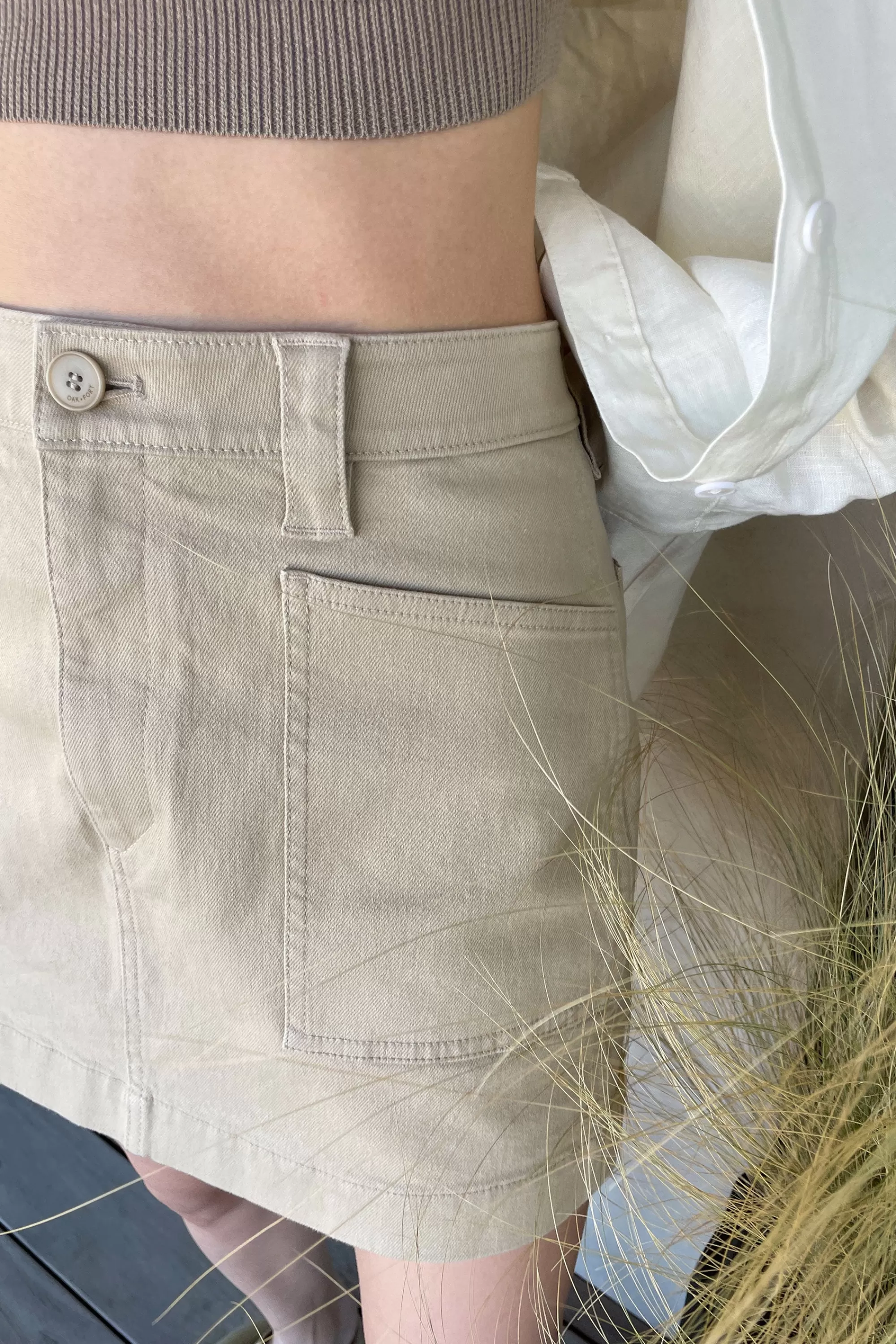 OAK + FORT TWILL MINI SKIRT | Women Skirts
