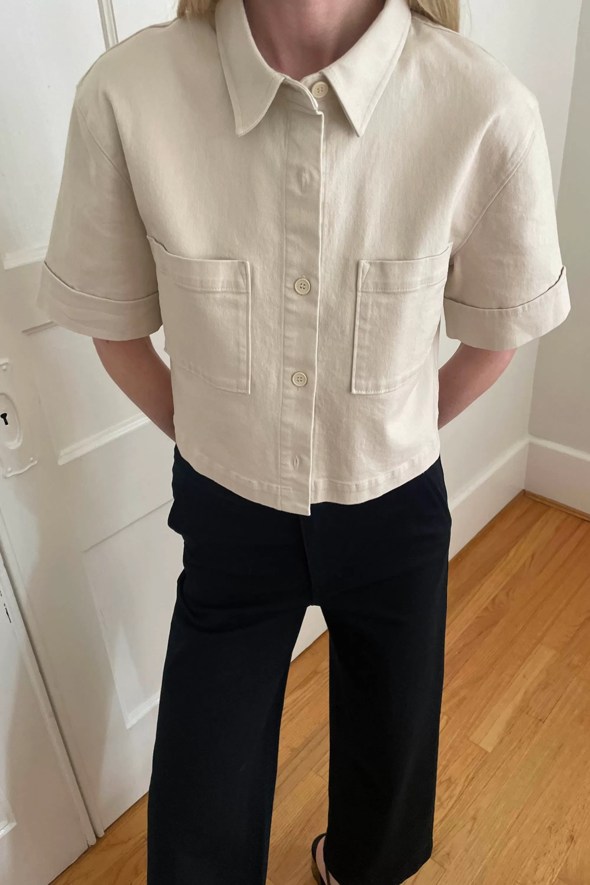 OAK + FORT TWILL SHORT SLEEVE SHIRT | Women Tops