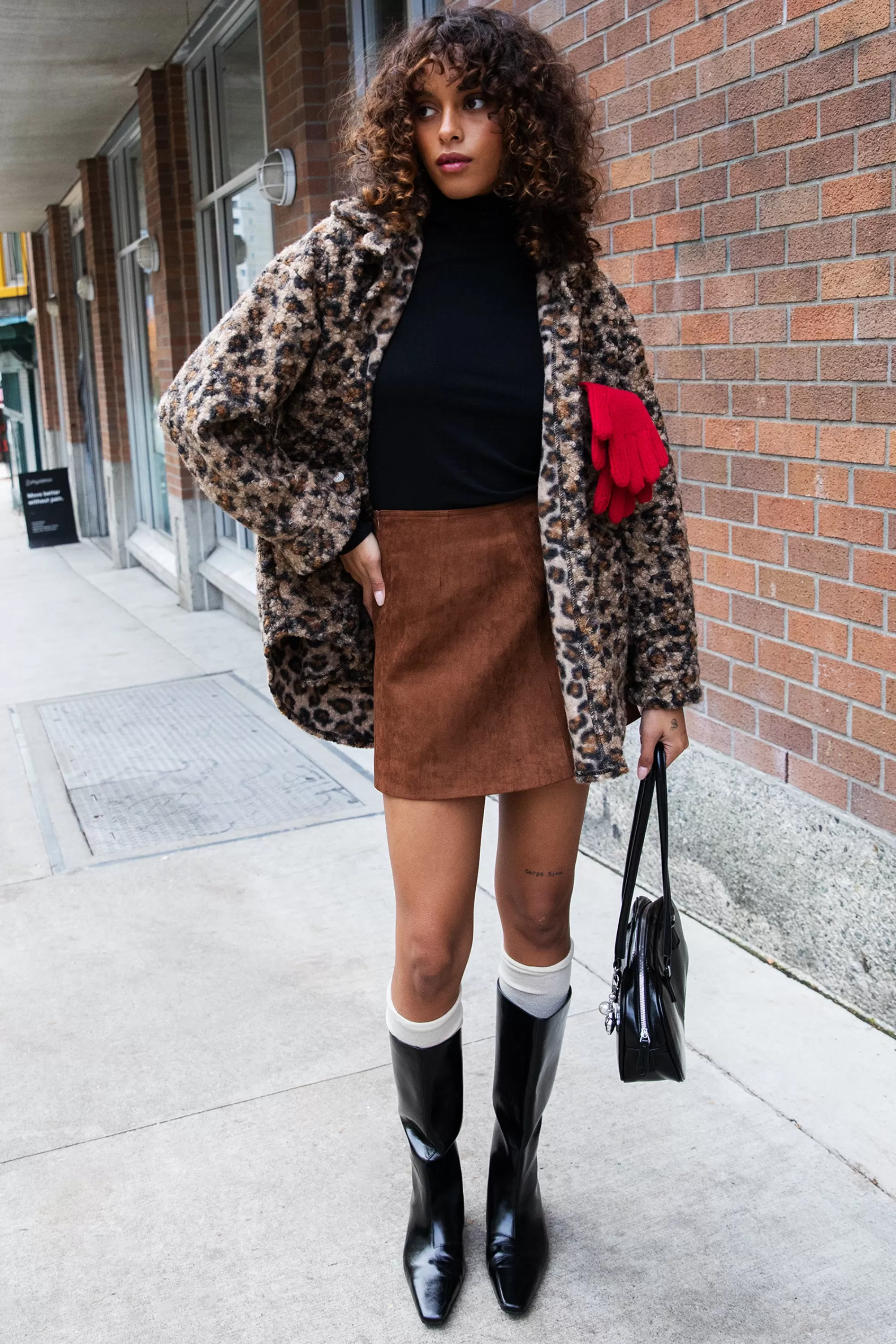 OAK + FORT VEGAN SUEDE MINI SKIRT | Women Skirts