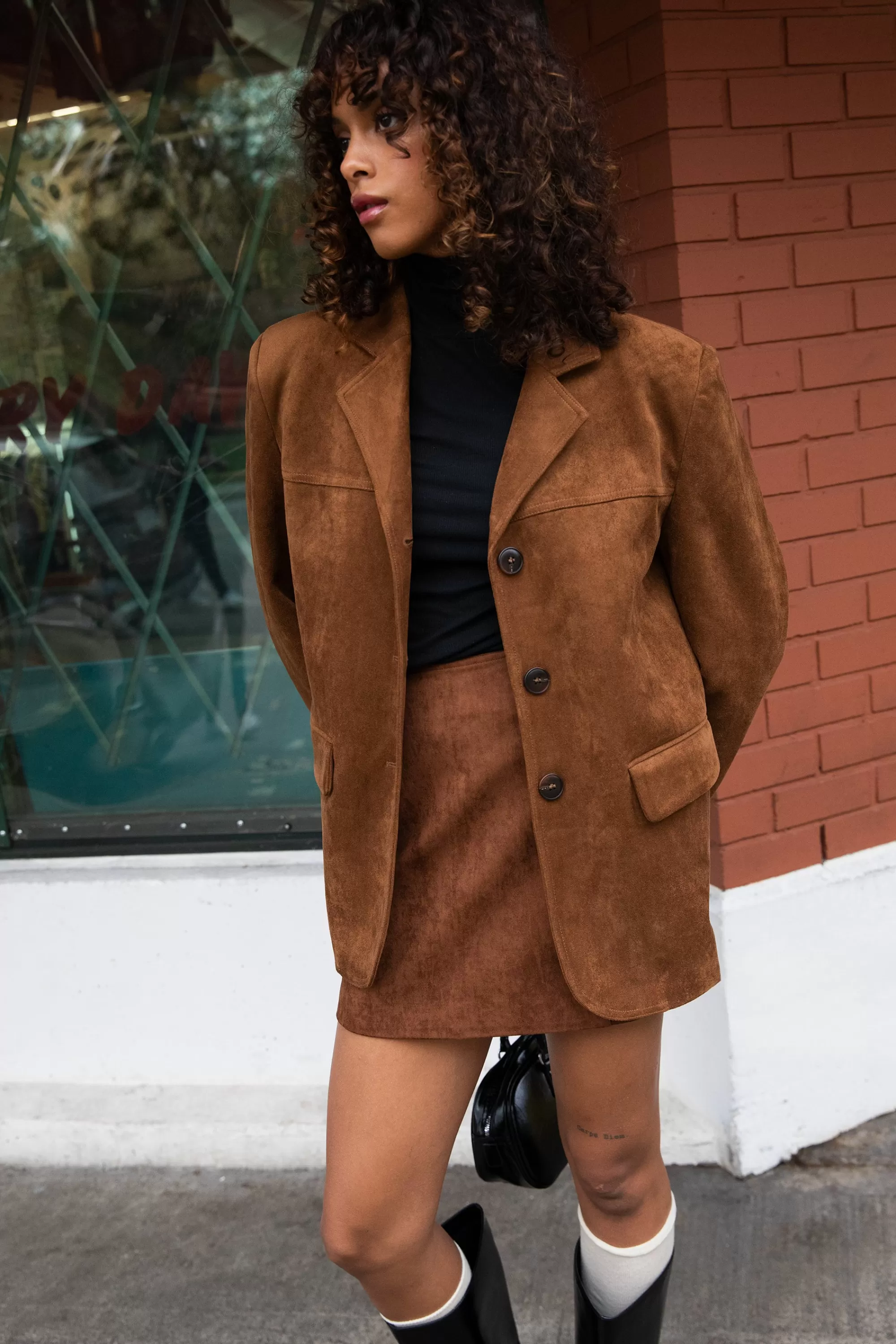 OAK + FORT VEGAN SUEDE MINI SKIRT | Women Skirts
