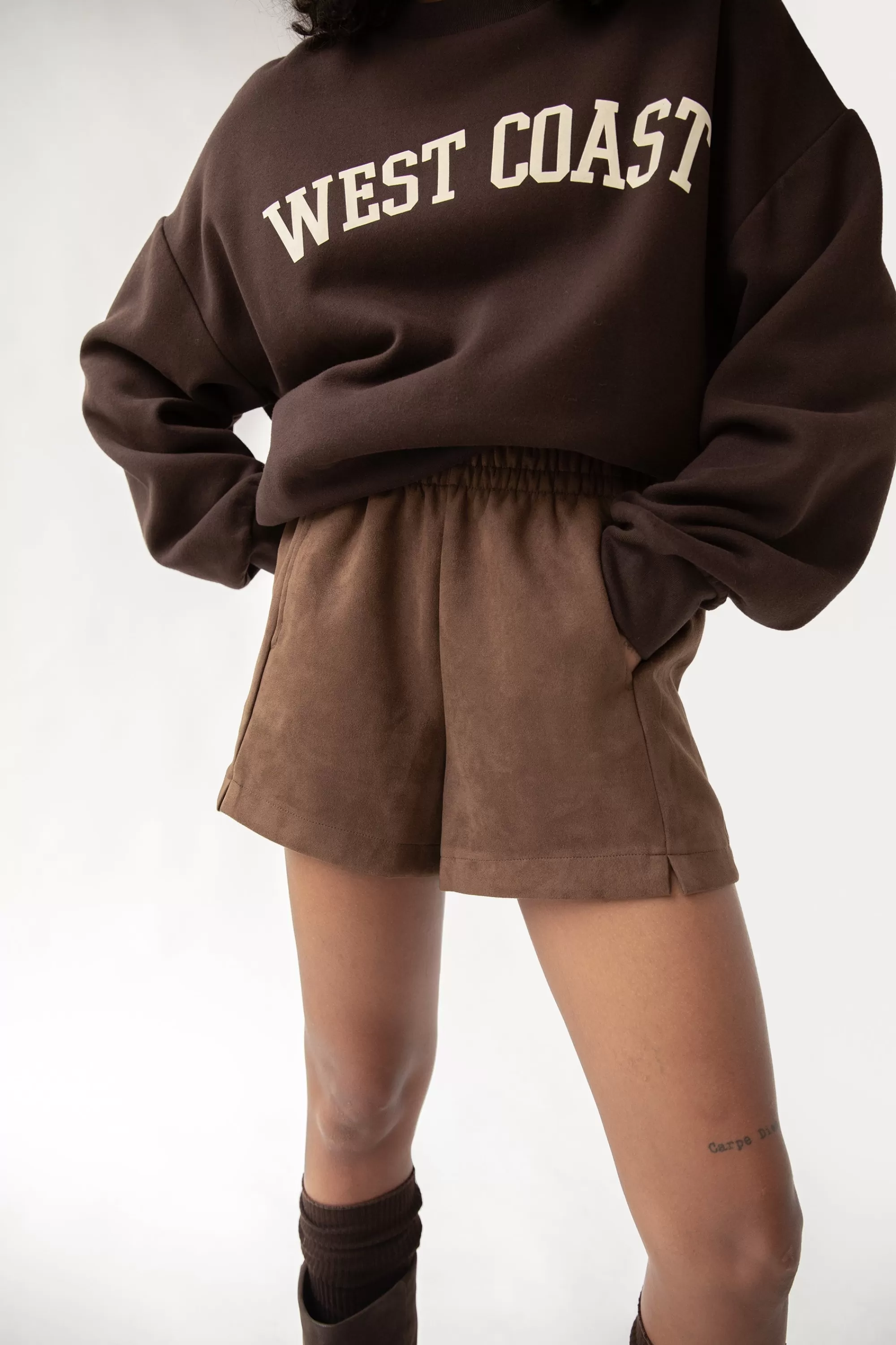 OAK + FORT VEGAN SUEDE SHORTS | Women Shorts