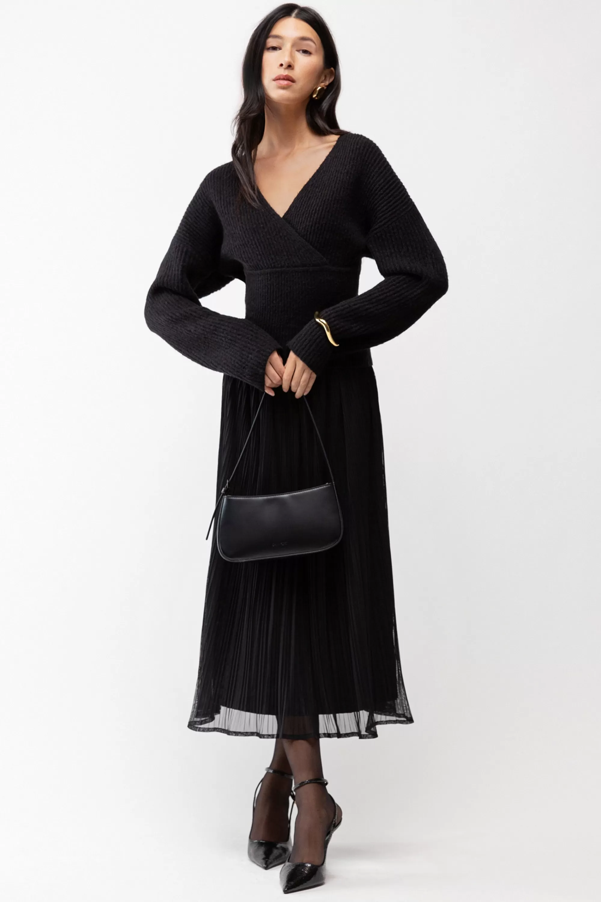 OAK + FORT V-NECK WRAP SWEATER | Women Sweaters & Cardigans