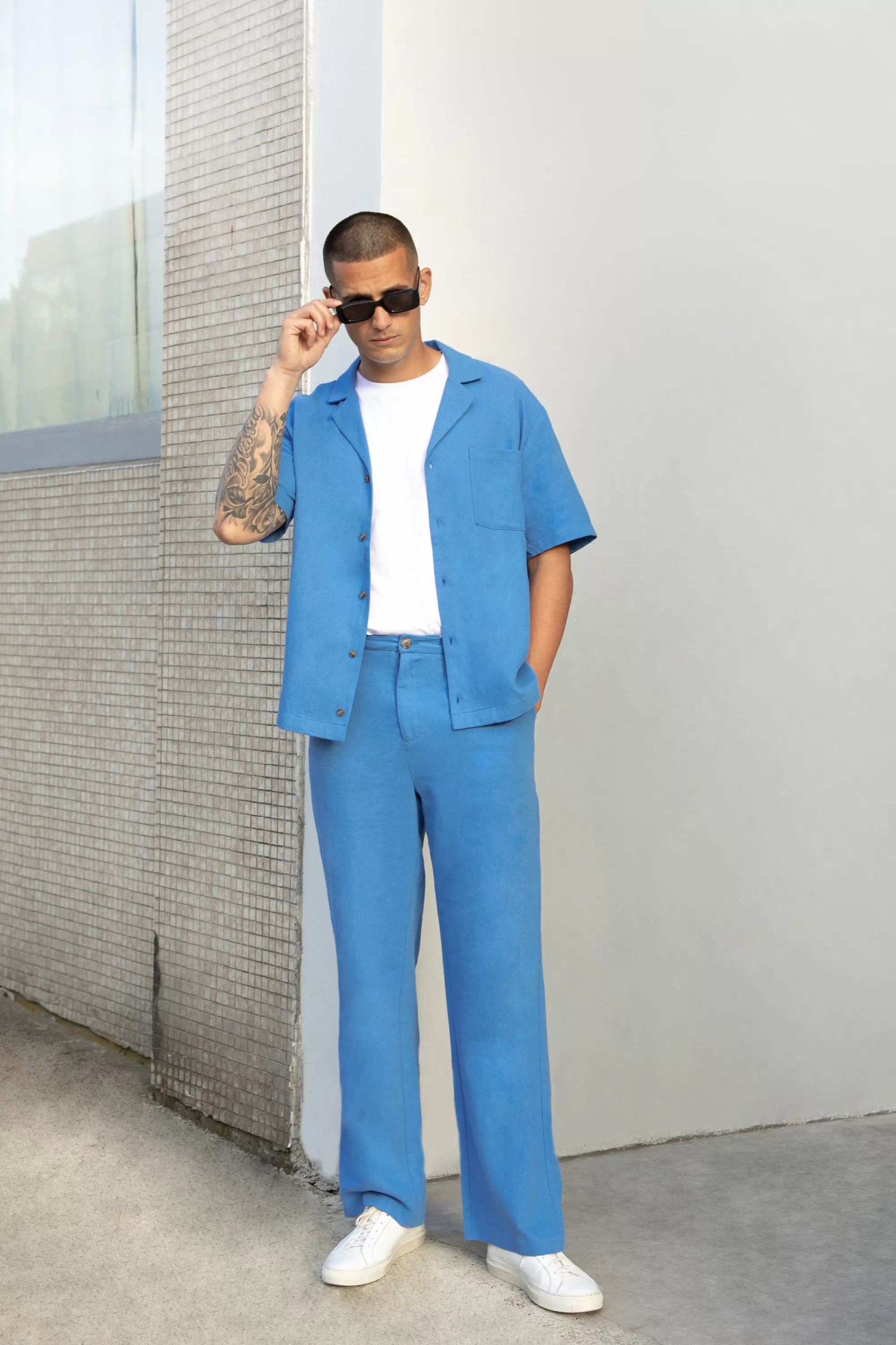 OAK + FORT WIDE LEG LINEN PANTS | Pants