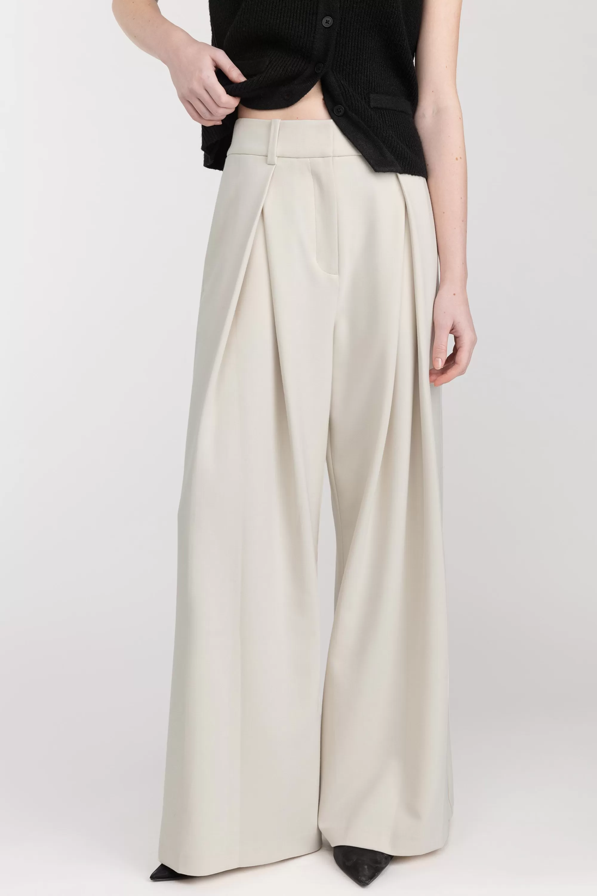 OAK + FORT WIDE LEG PANT WITH FRONT PLEAT | Women Pants