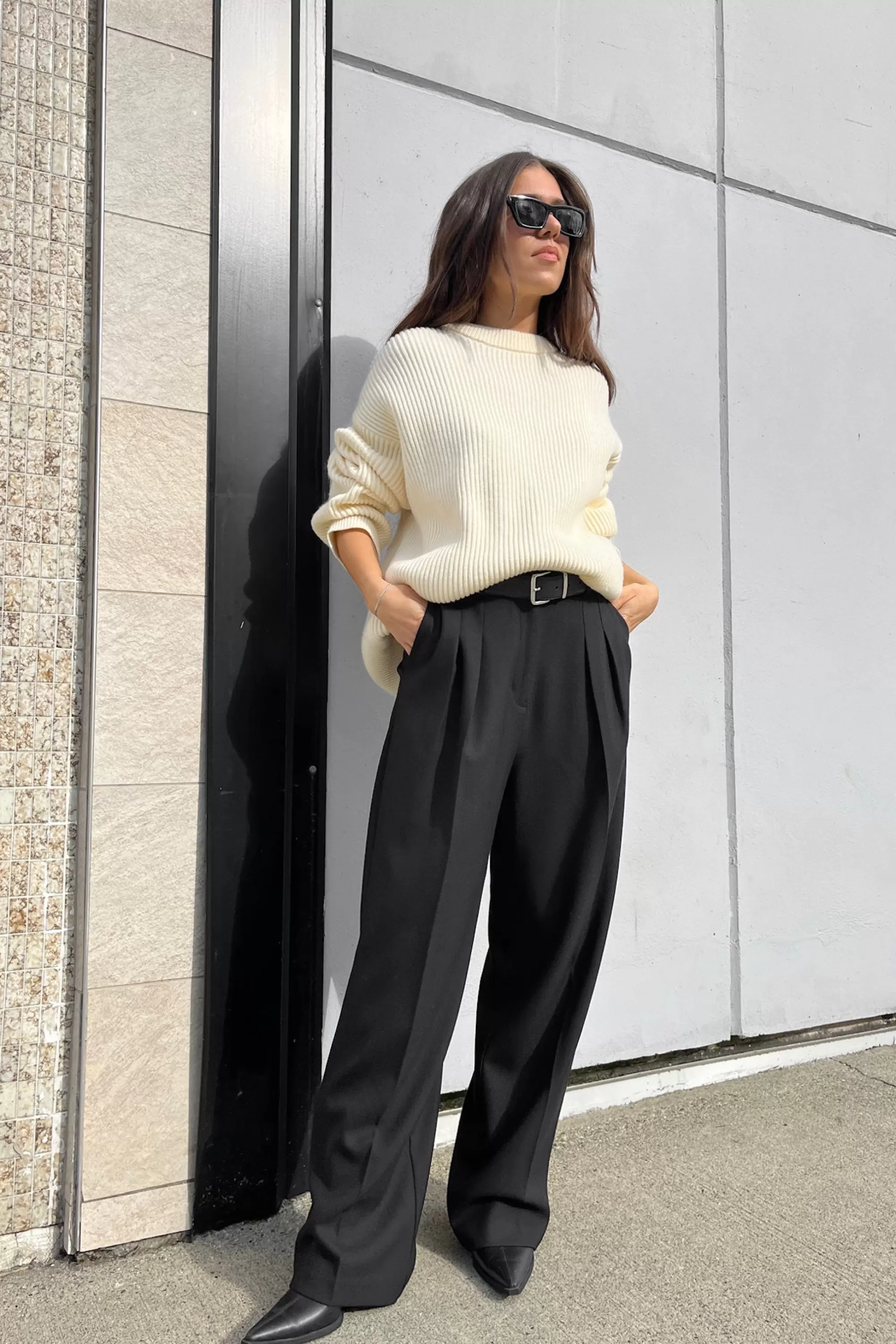 OAK + FORT WIDE LEG TROUSER | Women Pants