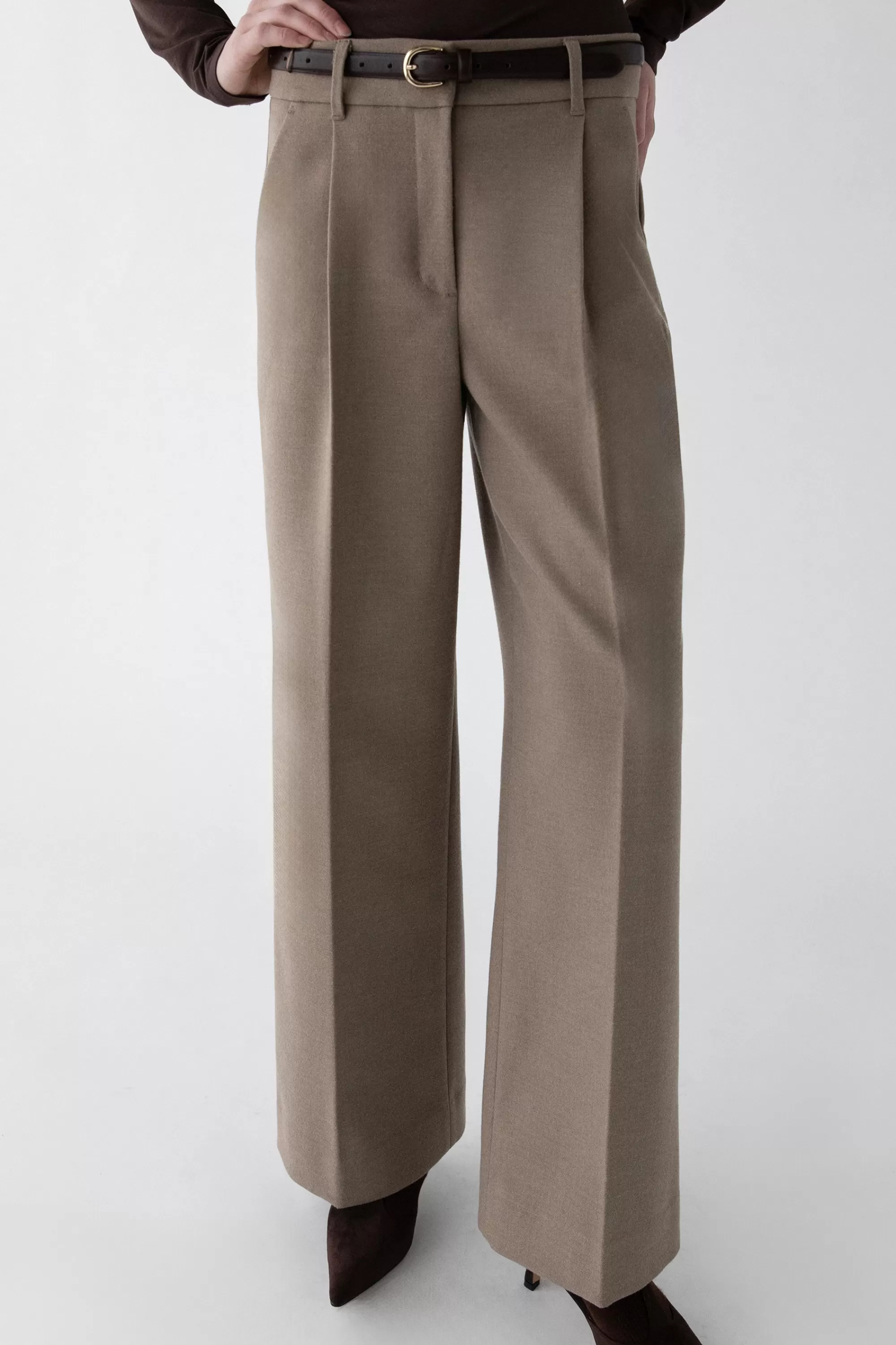 OAK + FORT WIDE LEG TROUSER | Women Pants
