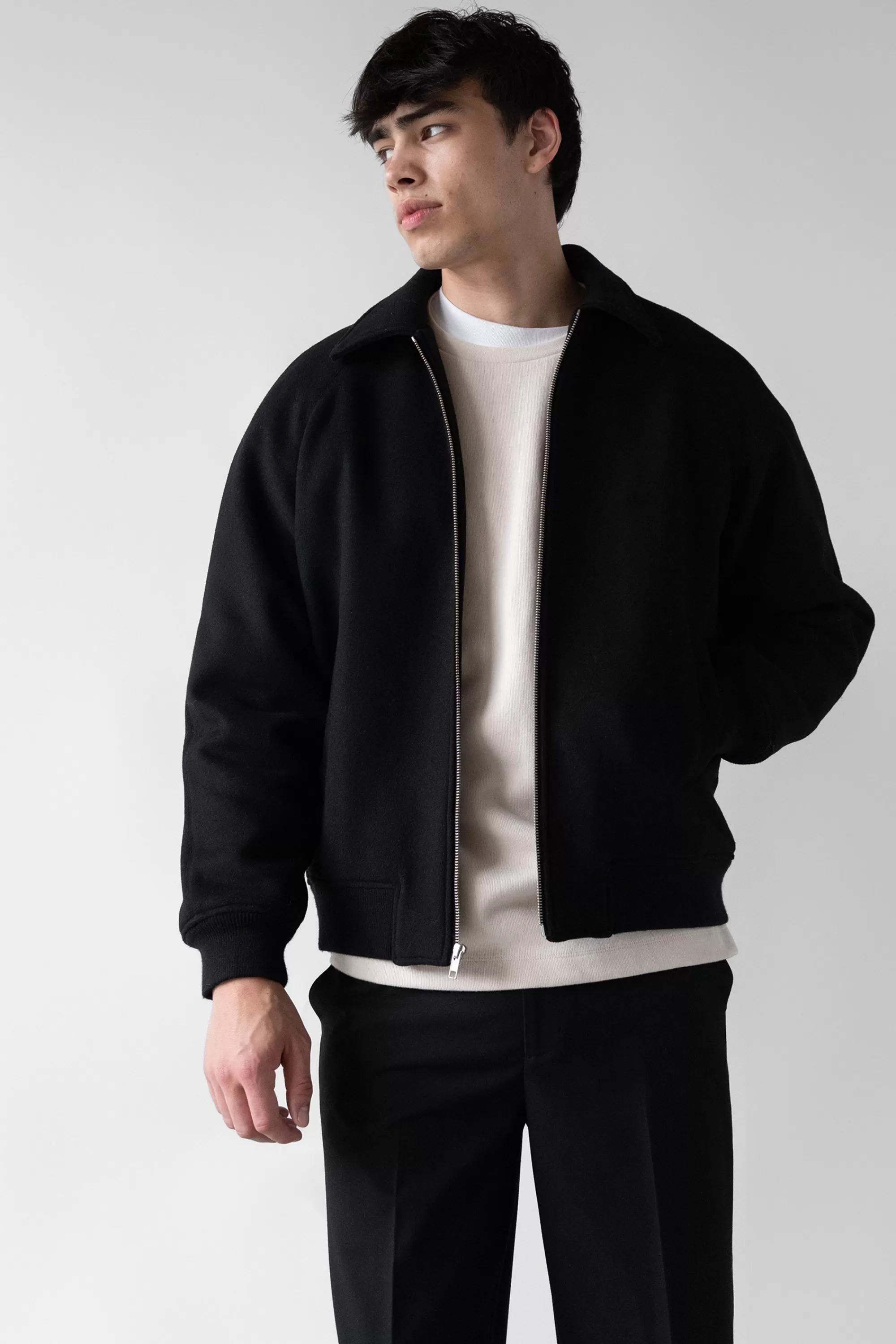 OAK + FORT WOOL BLEND BOMBER JACKET | Outerwear