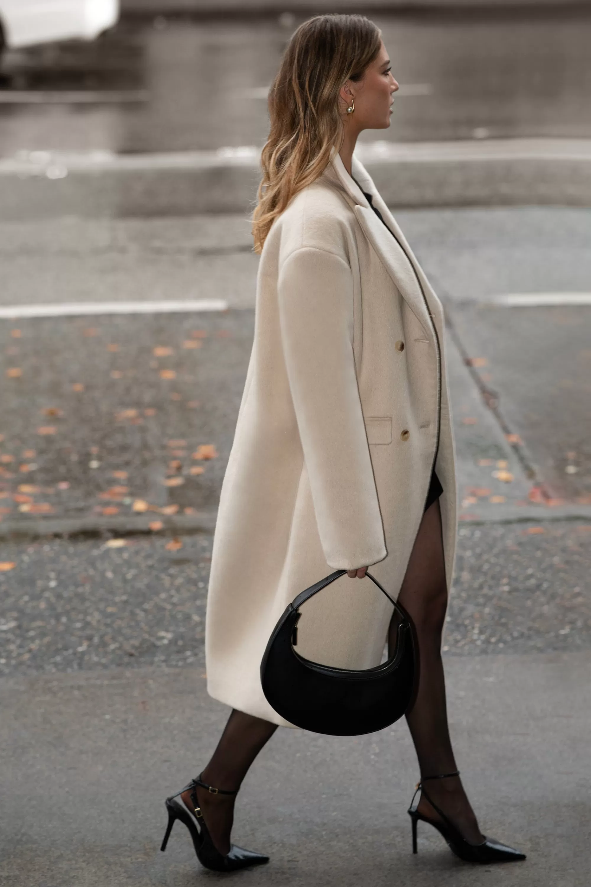 OAK + FORT WOOL-BLEND DOUBLE BREASTED COAT | Women Coats & Jackets