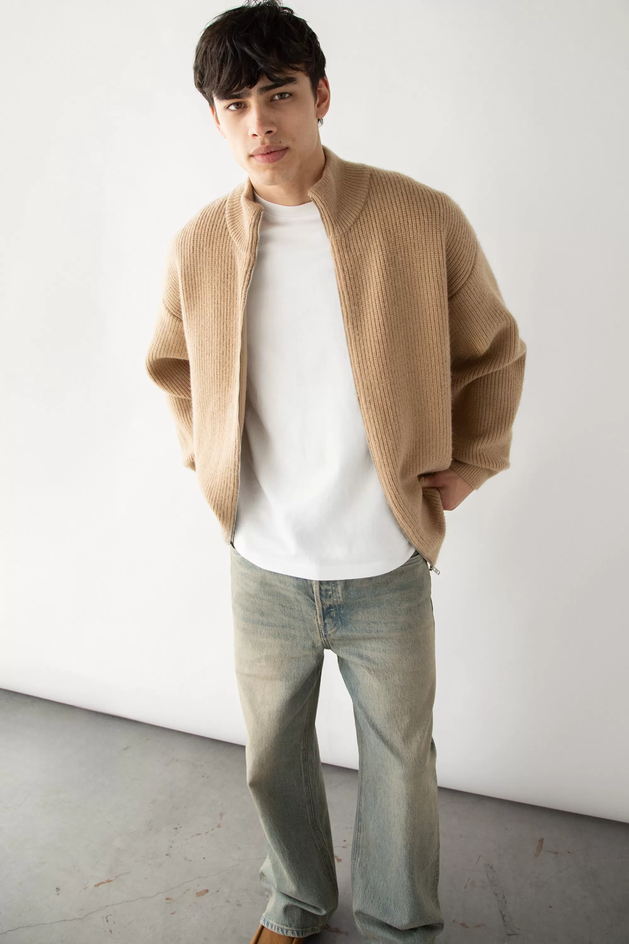 OAK + FORT ZIP UP CARDIGAN | Sweaters & Cardigans